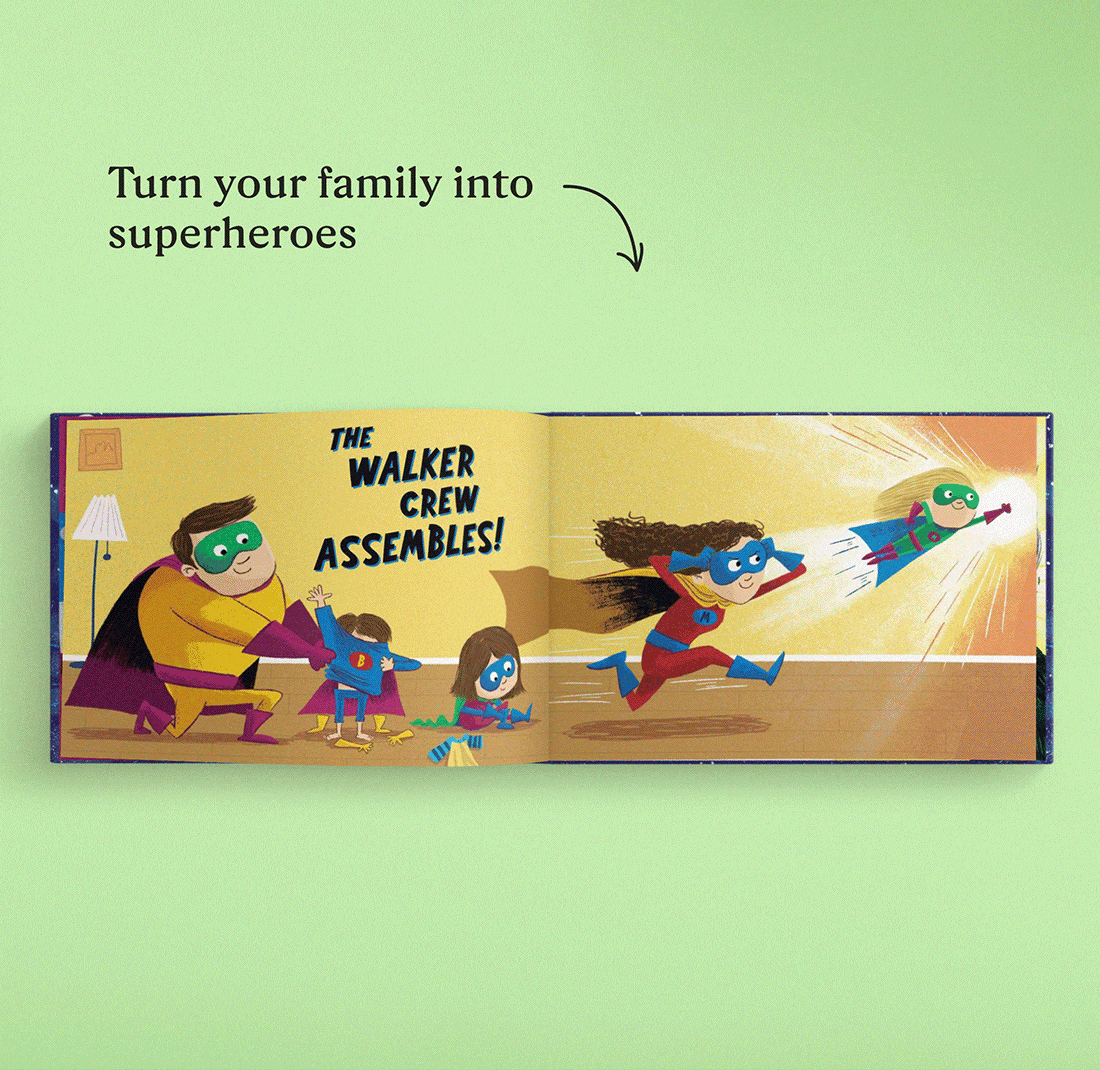 GIF showing the personalized pages of the book