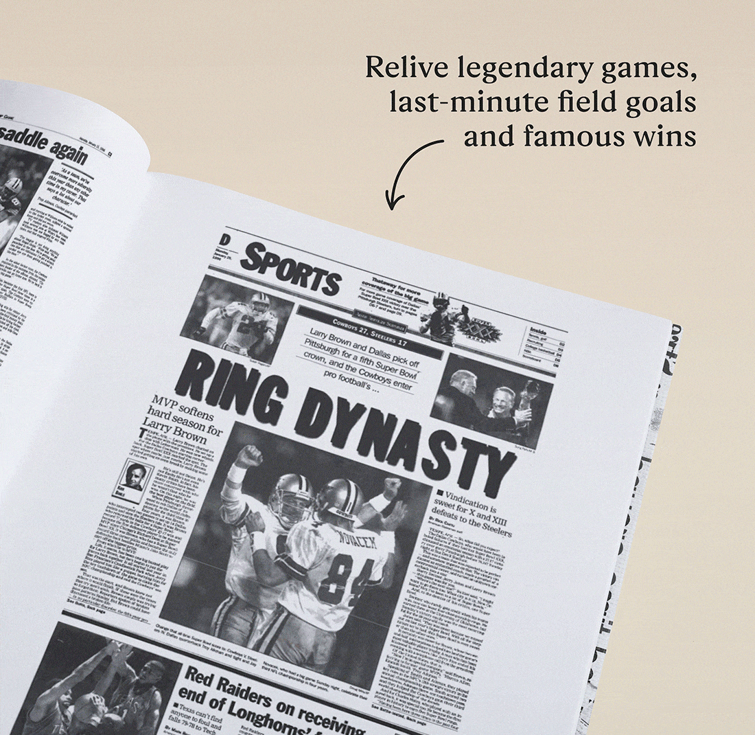 GIF showing the newspaper pages in the book