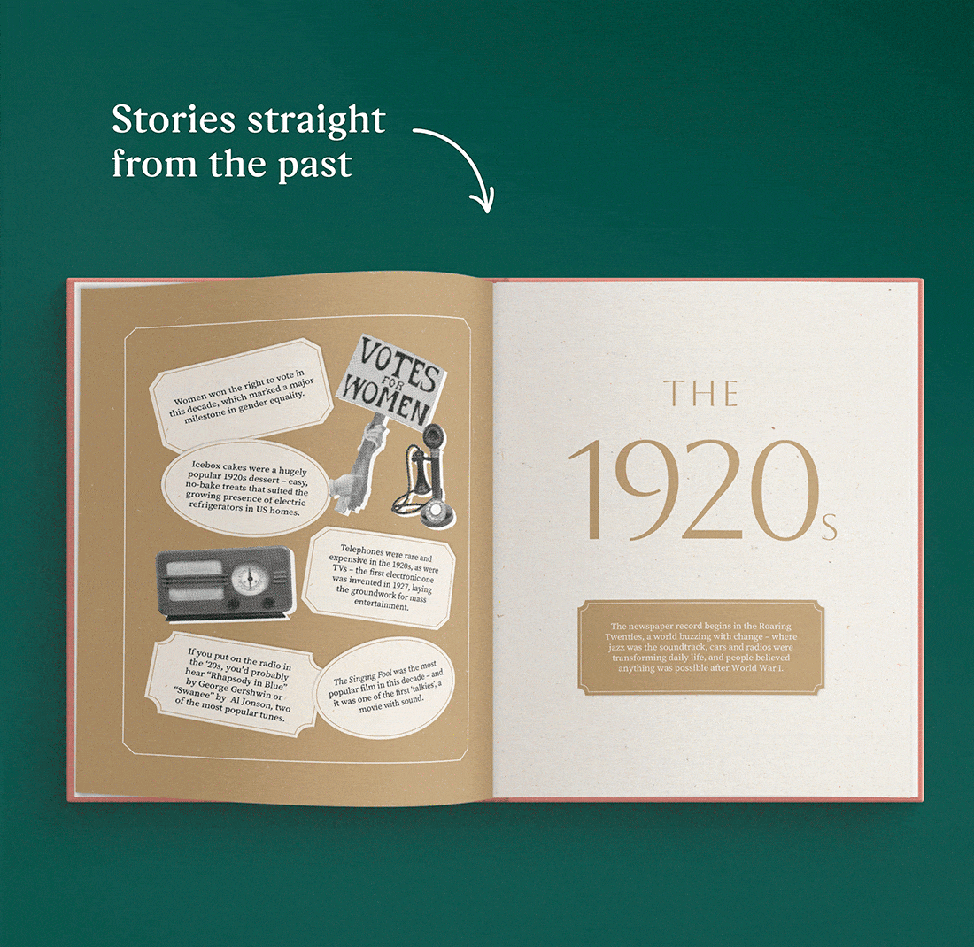 GIF showing the personalized pages of the book