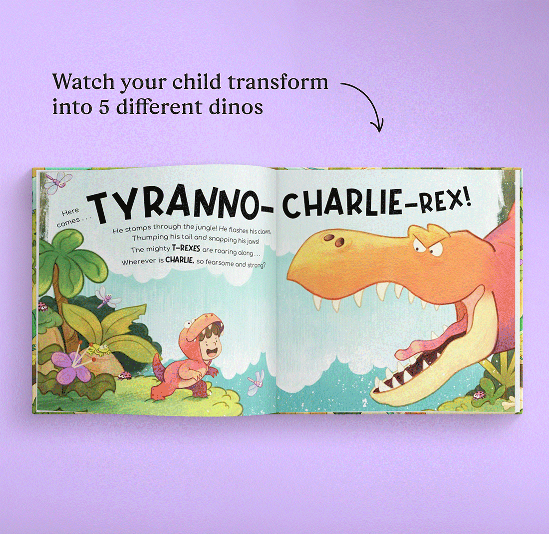 GIF showing the personalised pages of the book