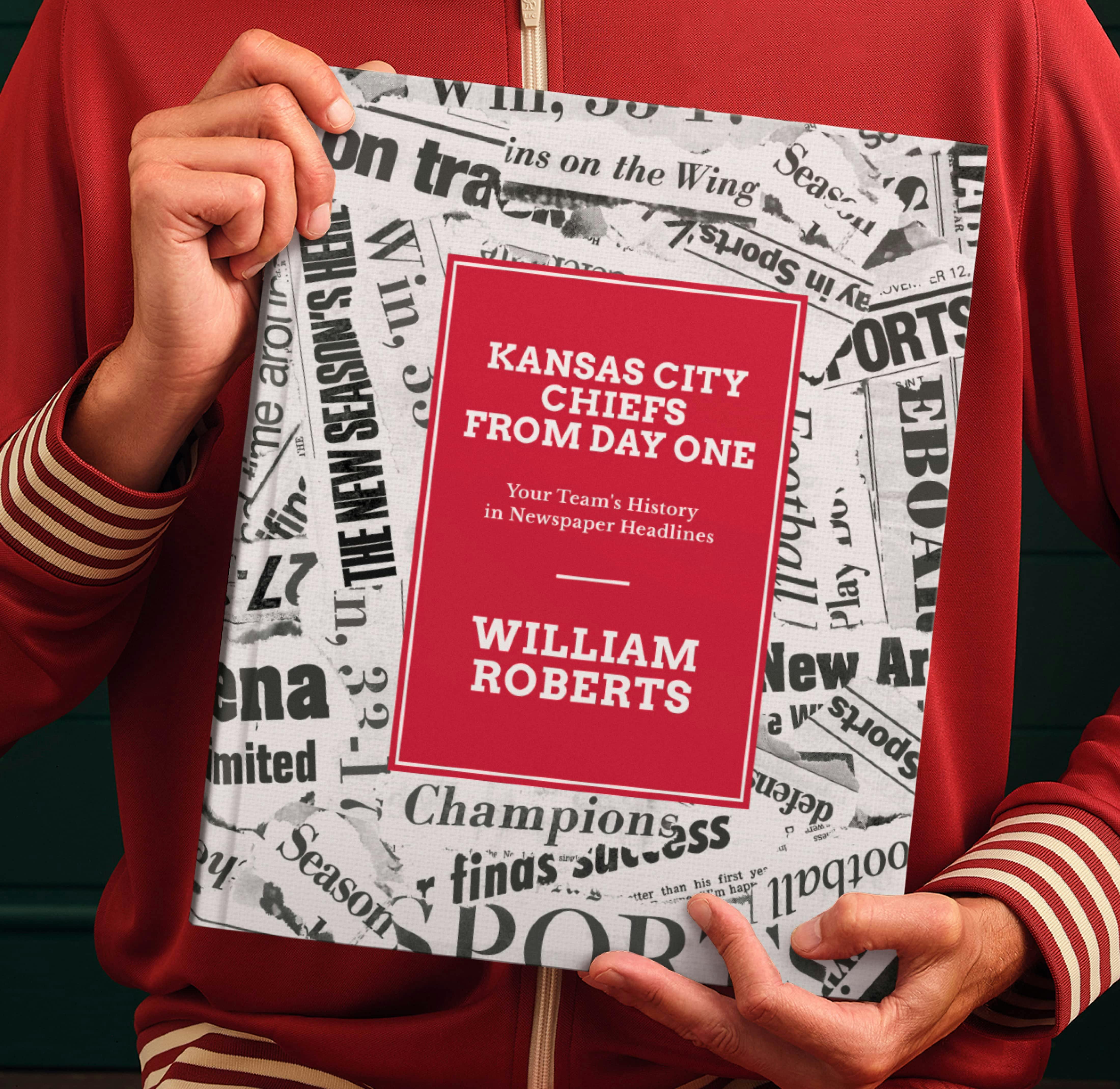 two hands holding a personalised book cover