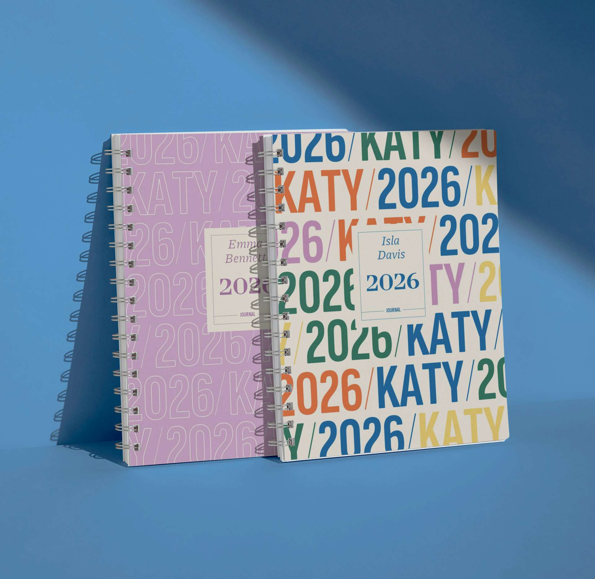 Two personalised book covers