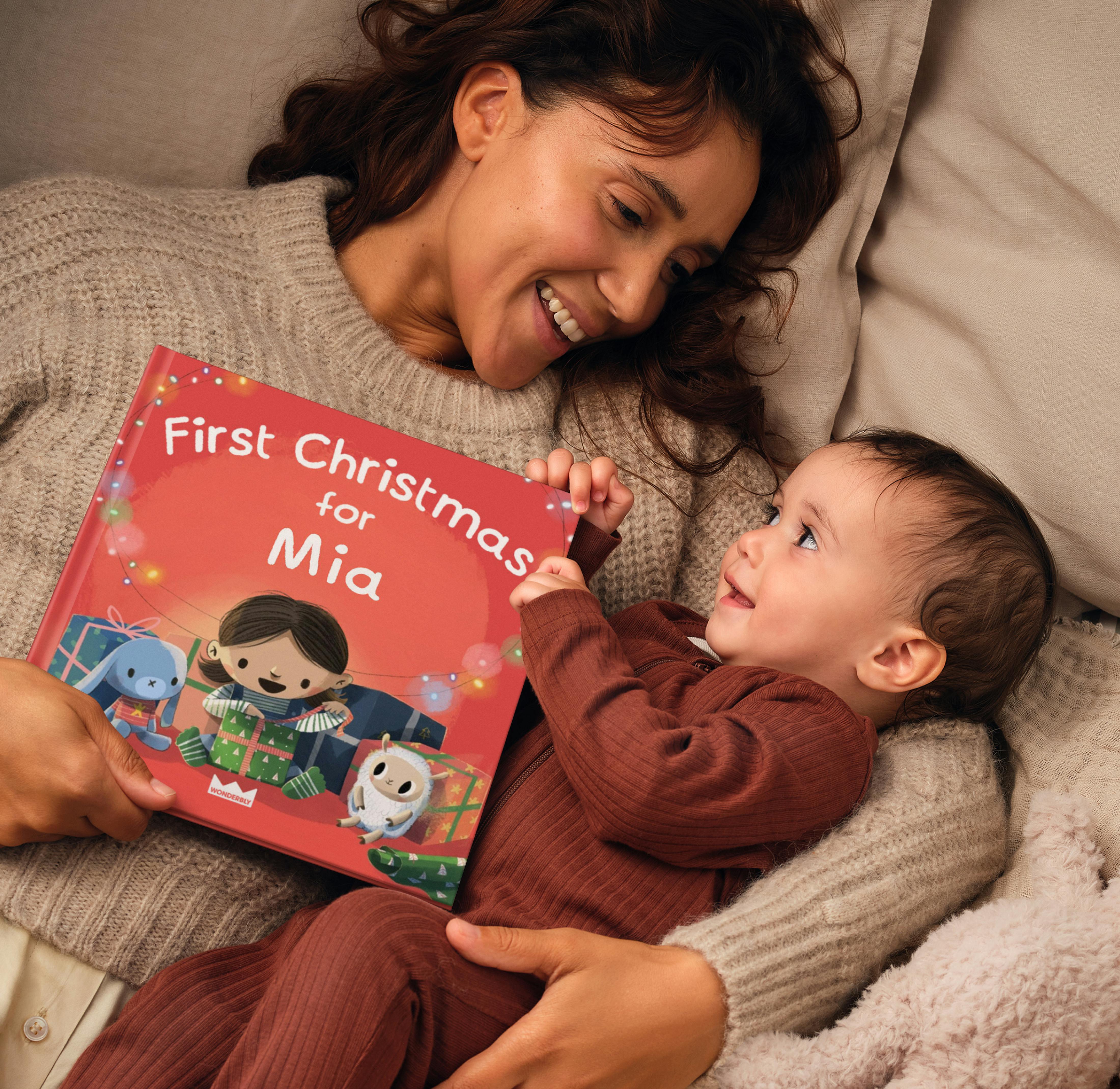 A child and mother reading the personalised book