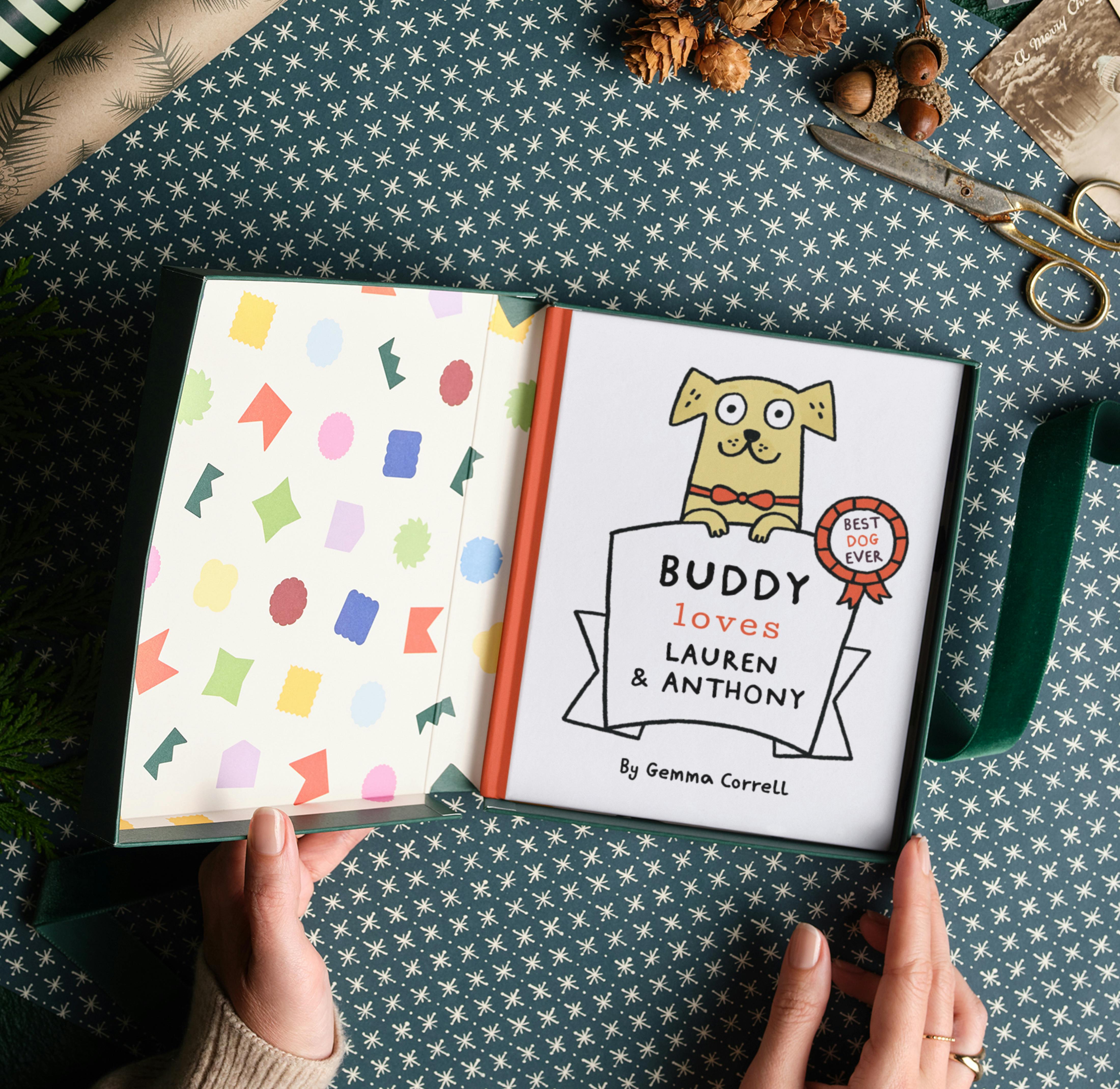 Two hands wrapping the personalised book