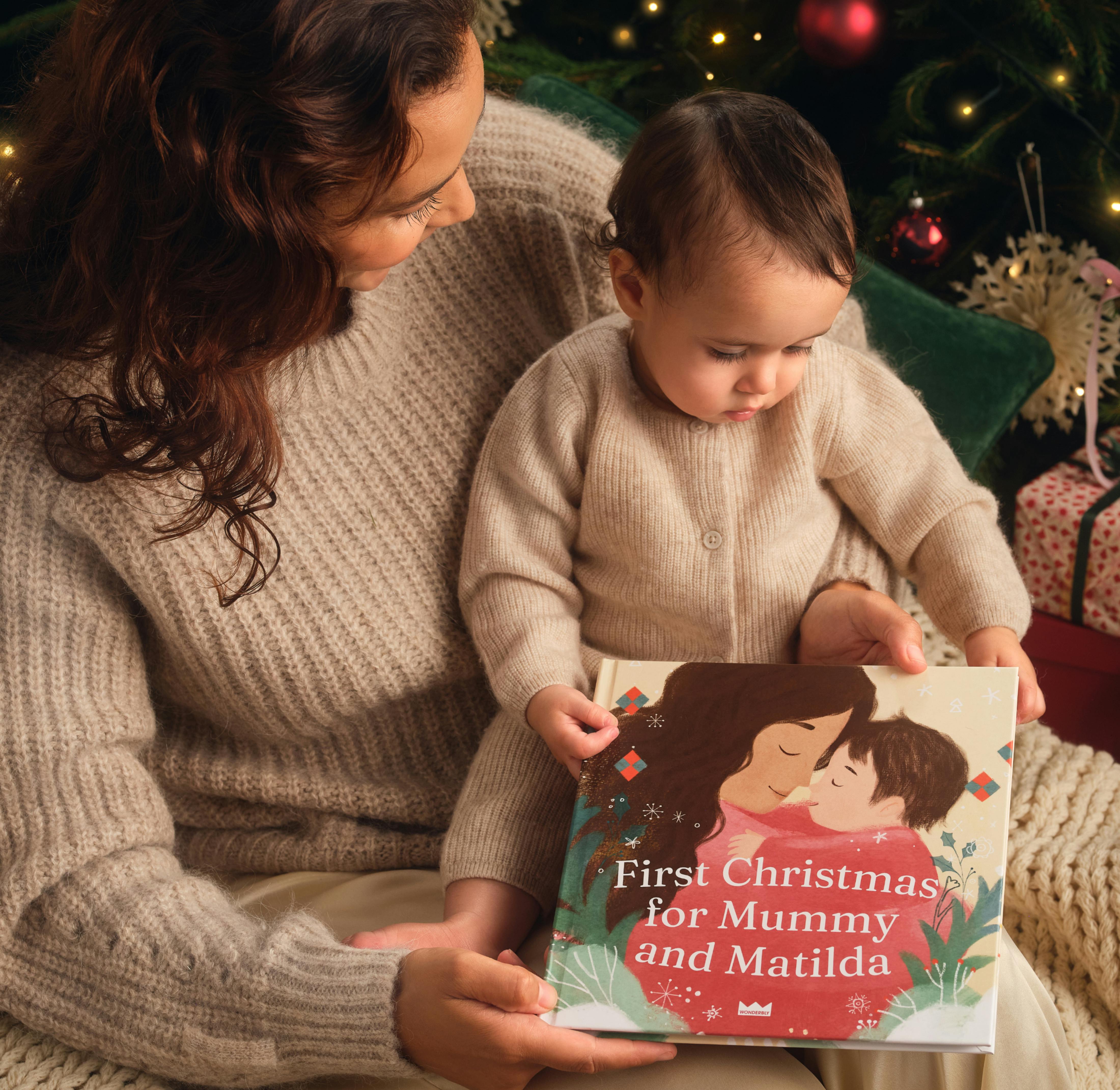 A child and mother reading the personalised book