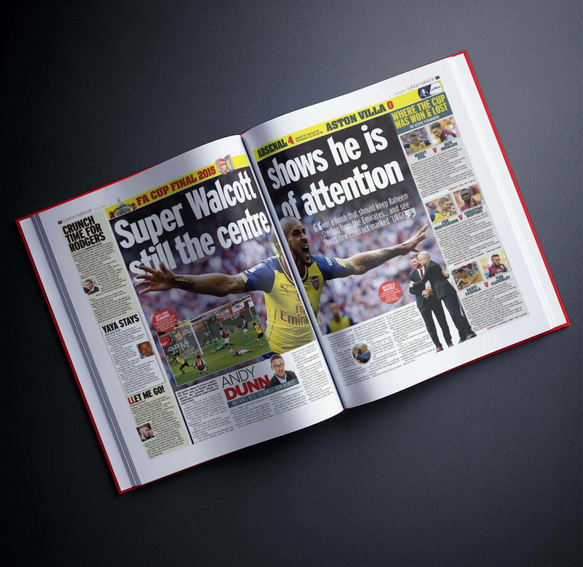 inside spread of arsenal book