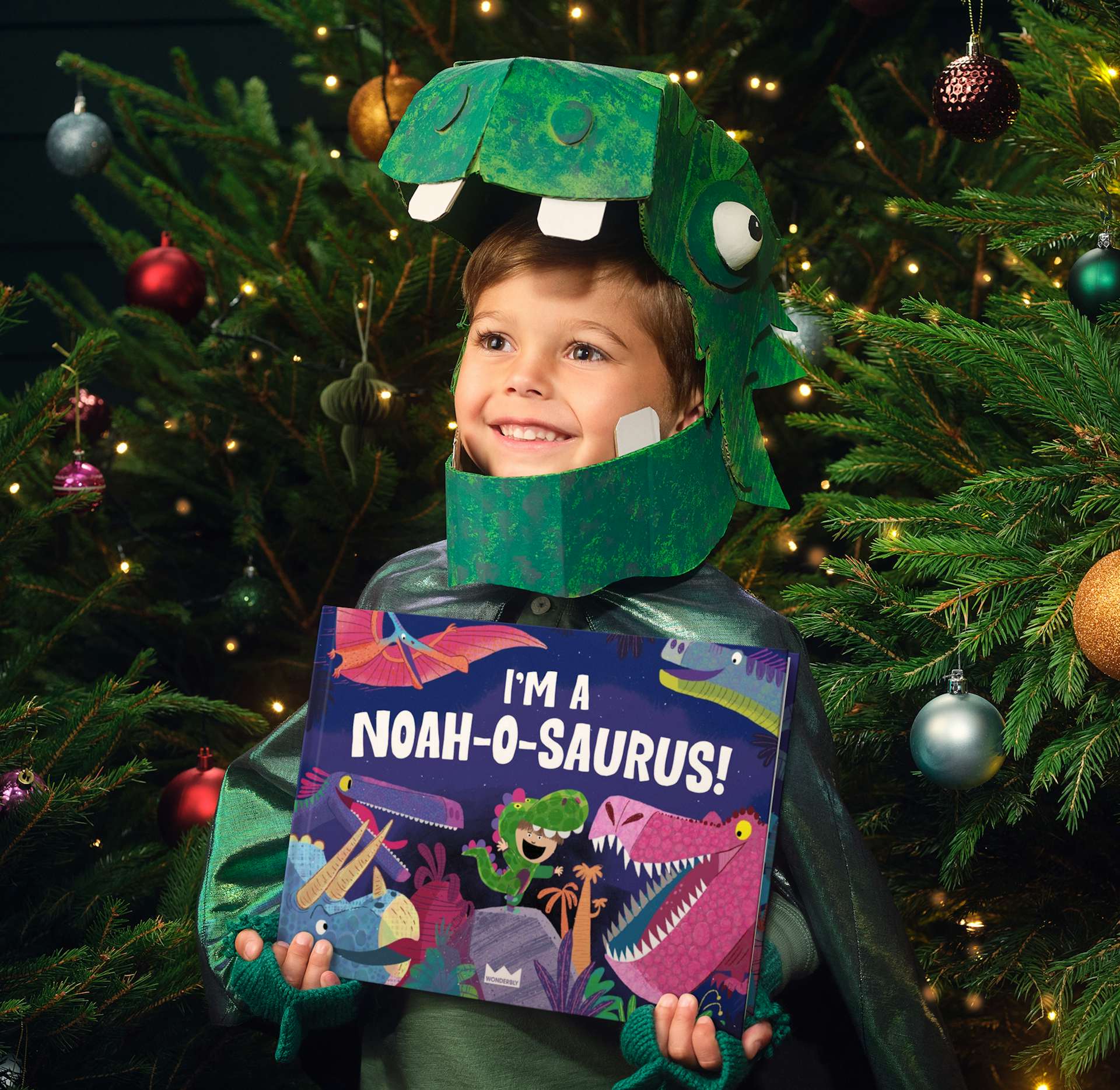 child holding personalized book