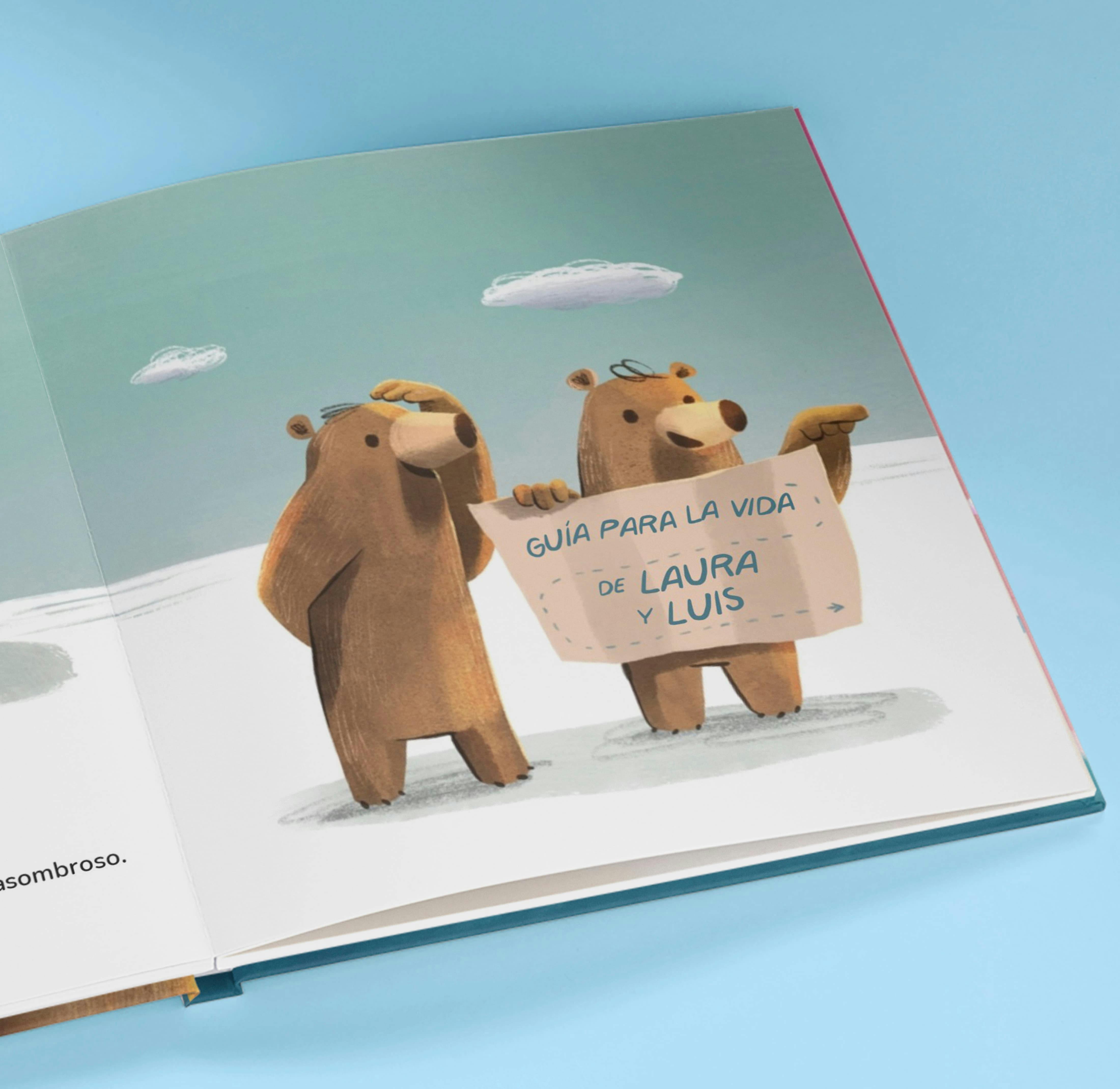 Una página de un libro personalizado