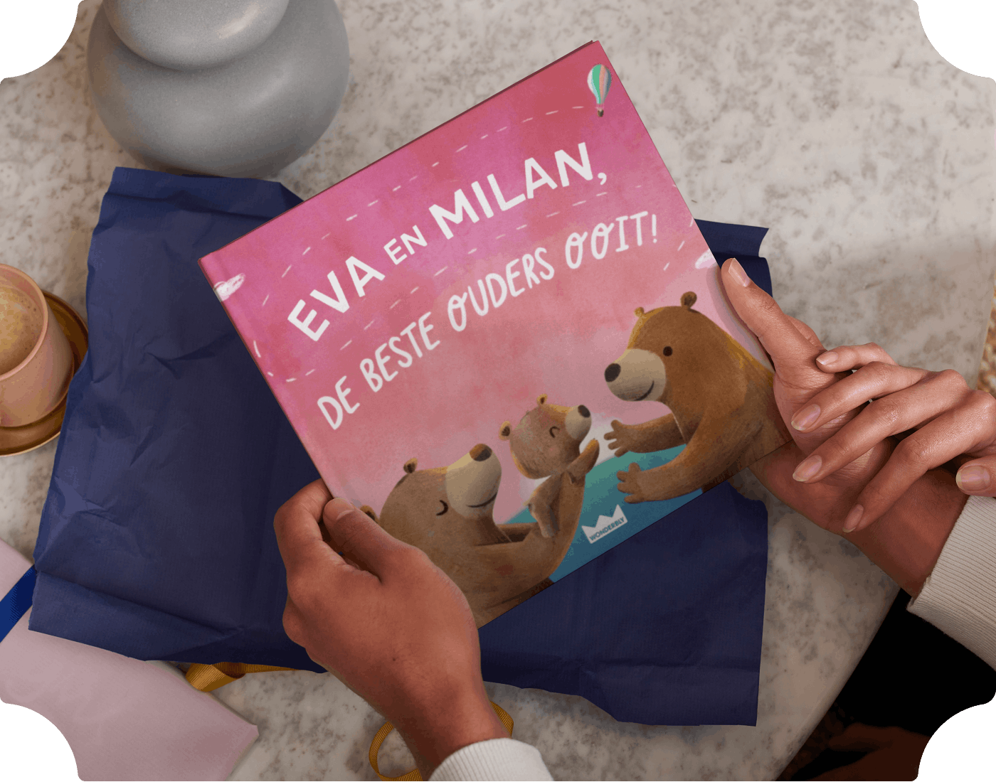 GIF die de gepersonaliseerde pagina's van het boek laat zien