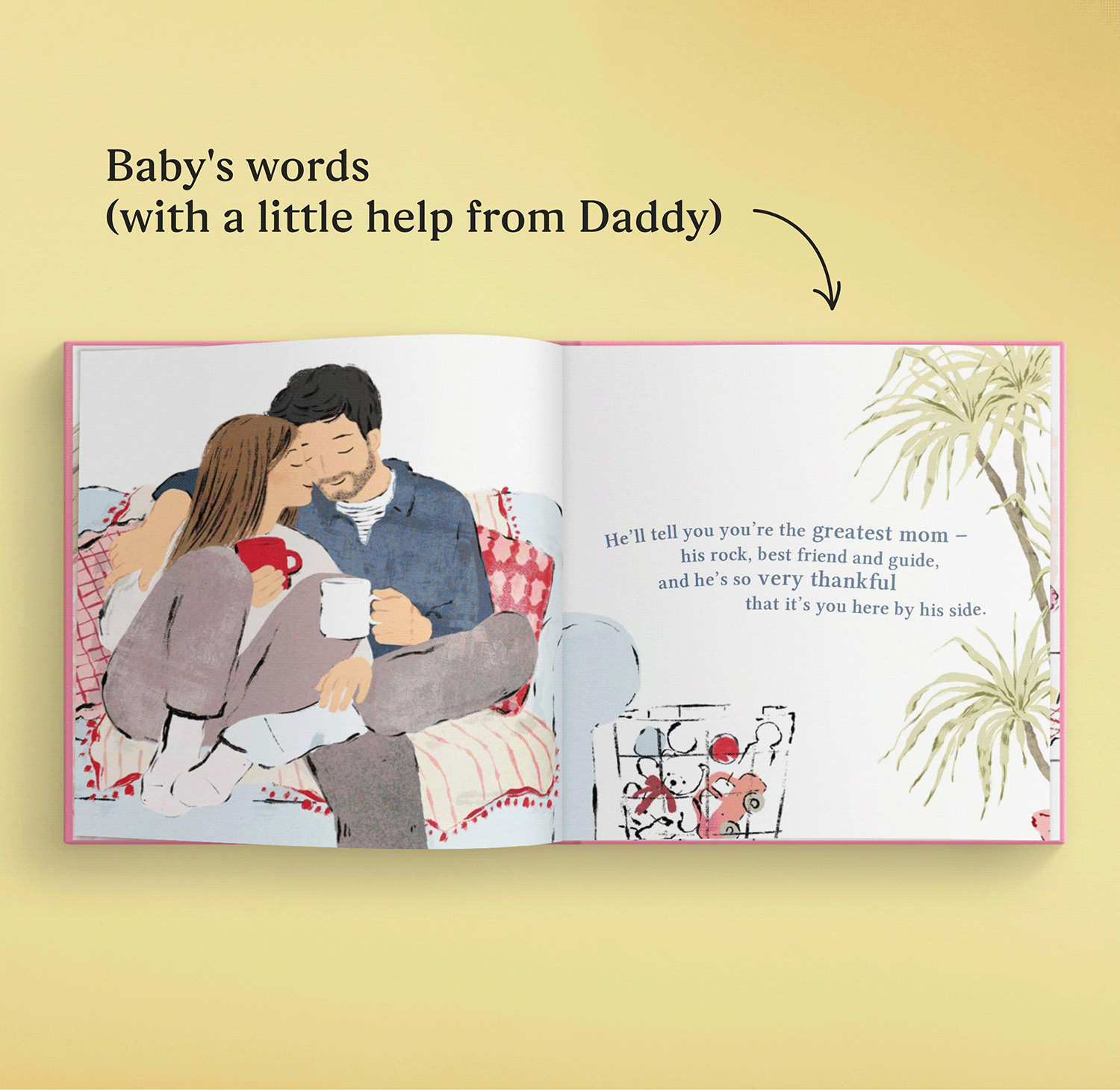 GIF showing the personalised pages of the book