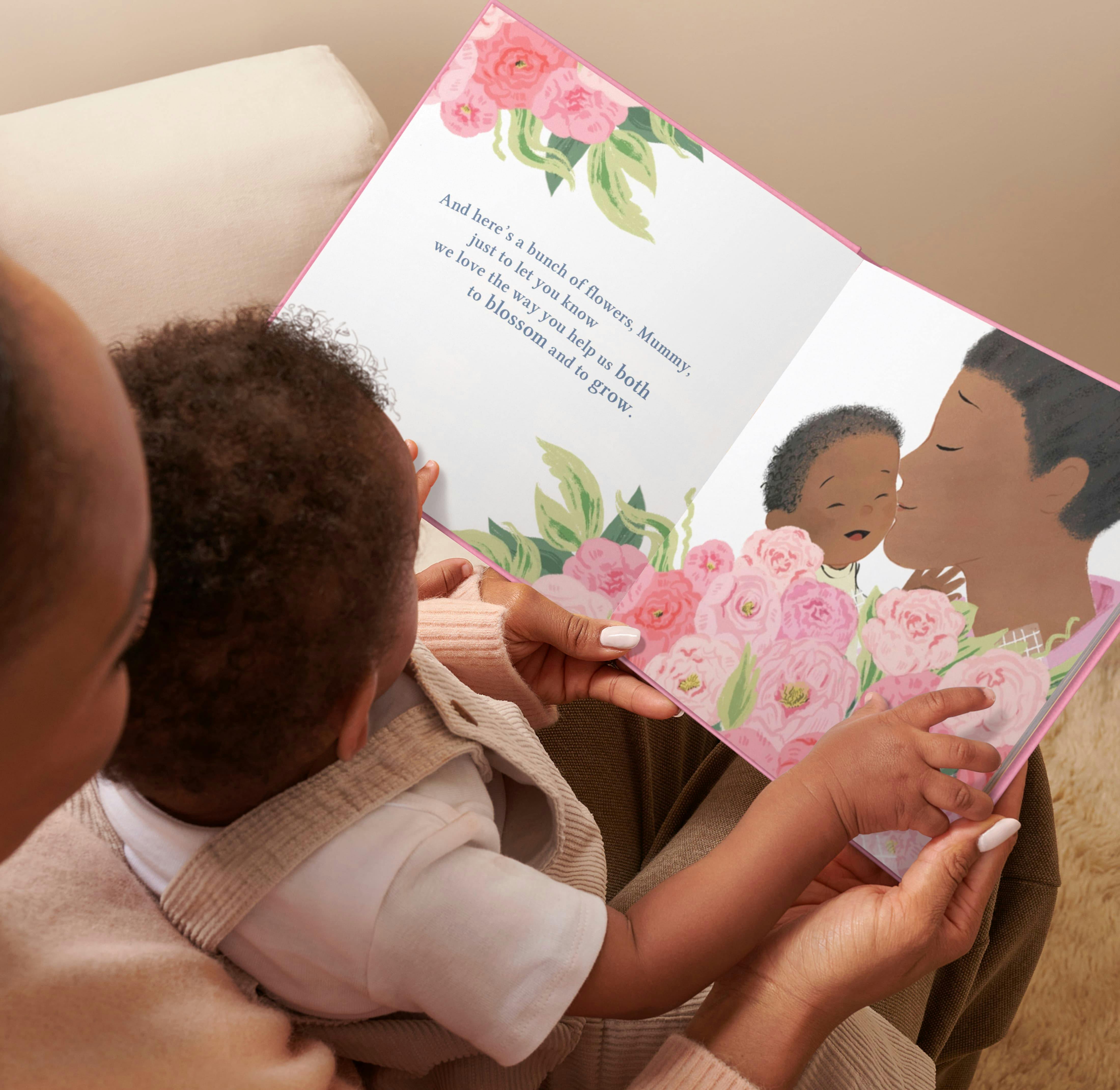 A child and mother reading the personalised book