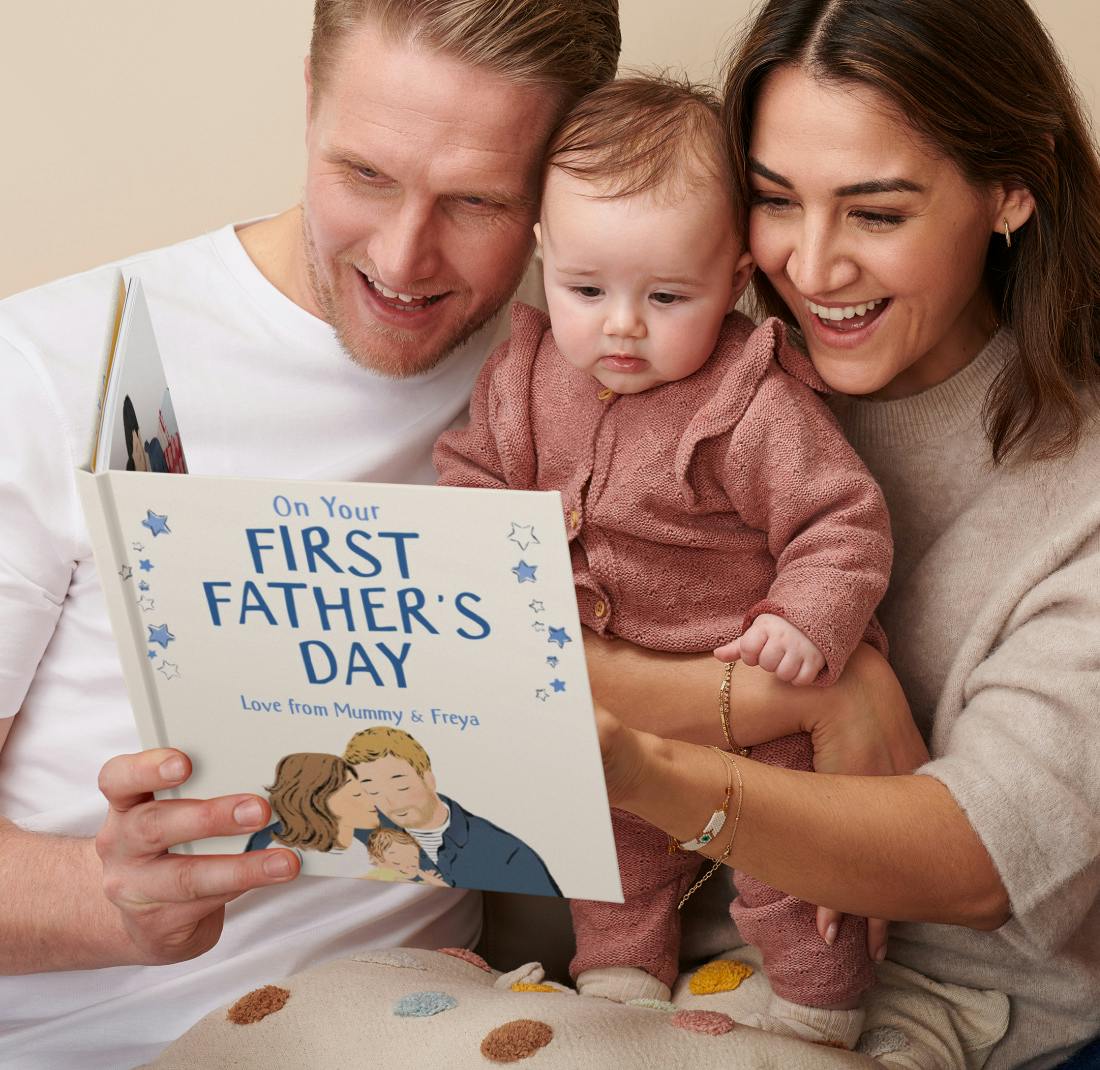 Family reading a book together