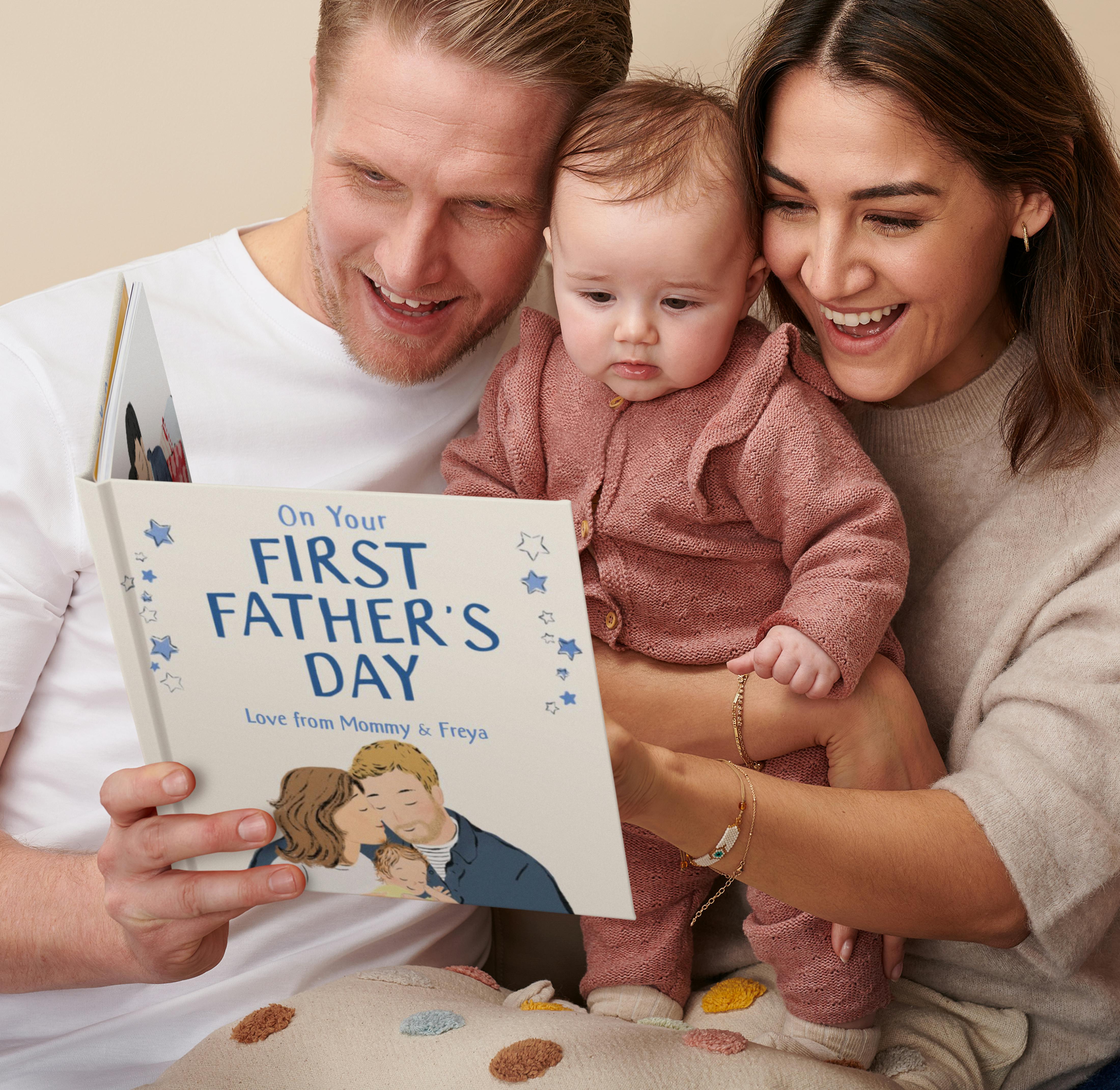 Family reading a book together