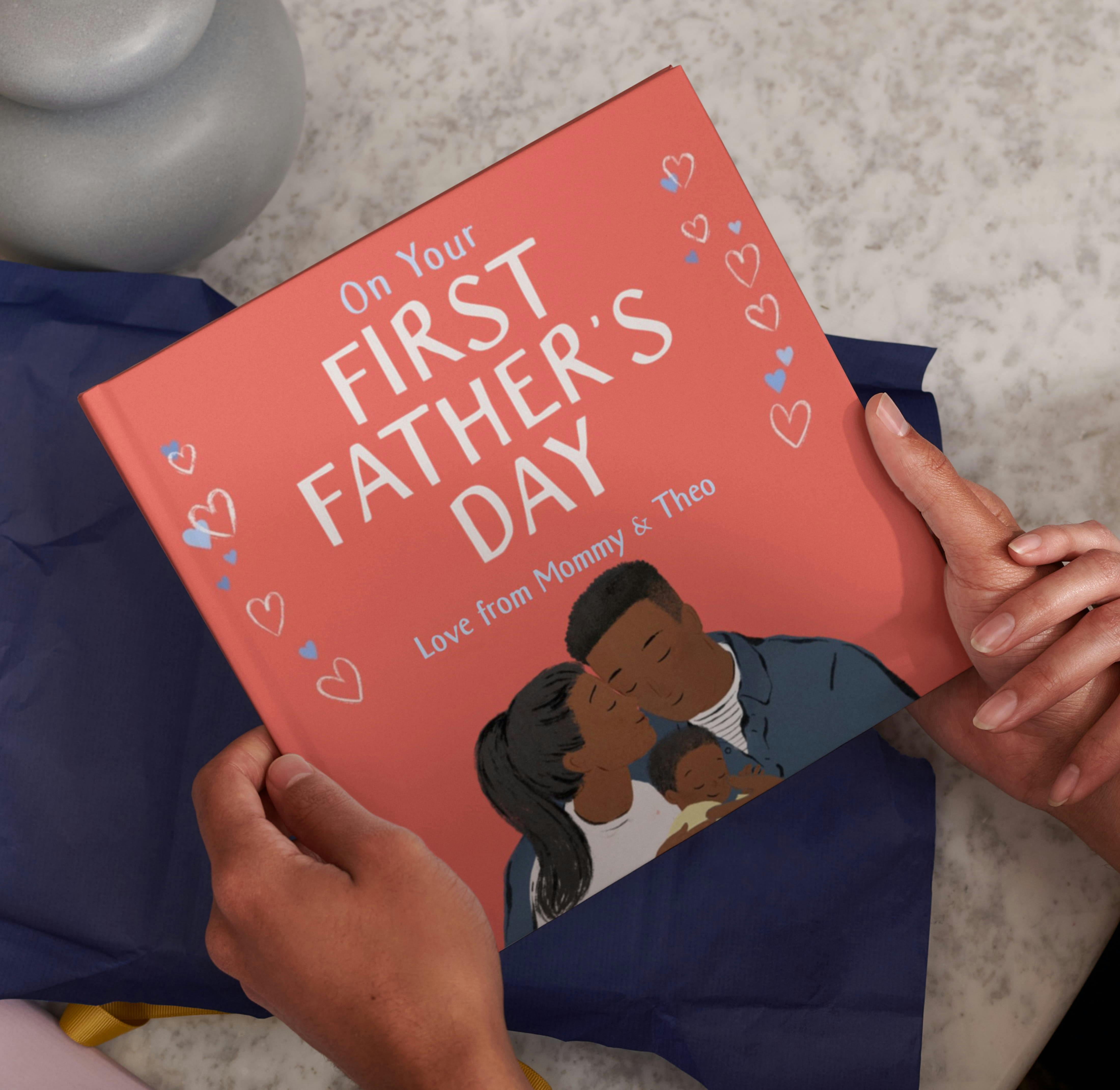 Two hands wrapping the personalised book