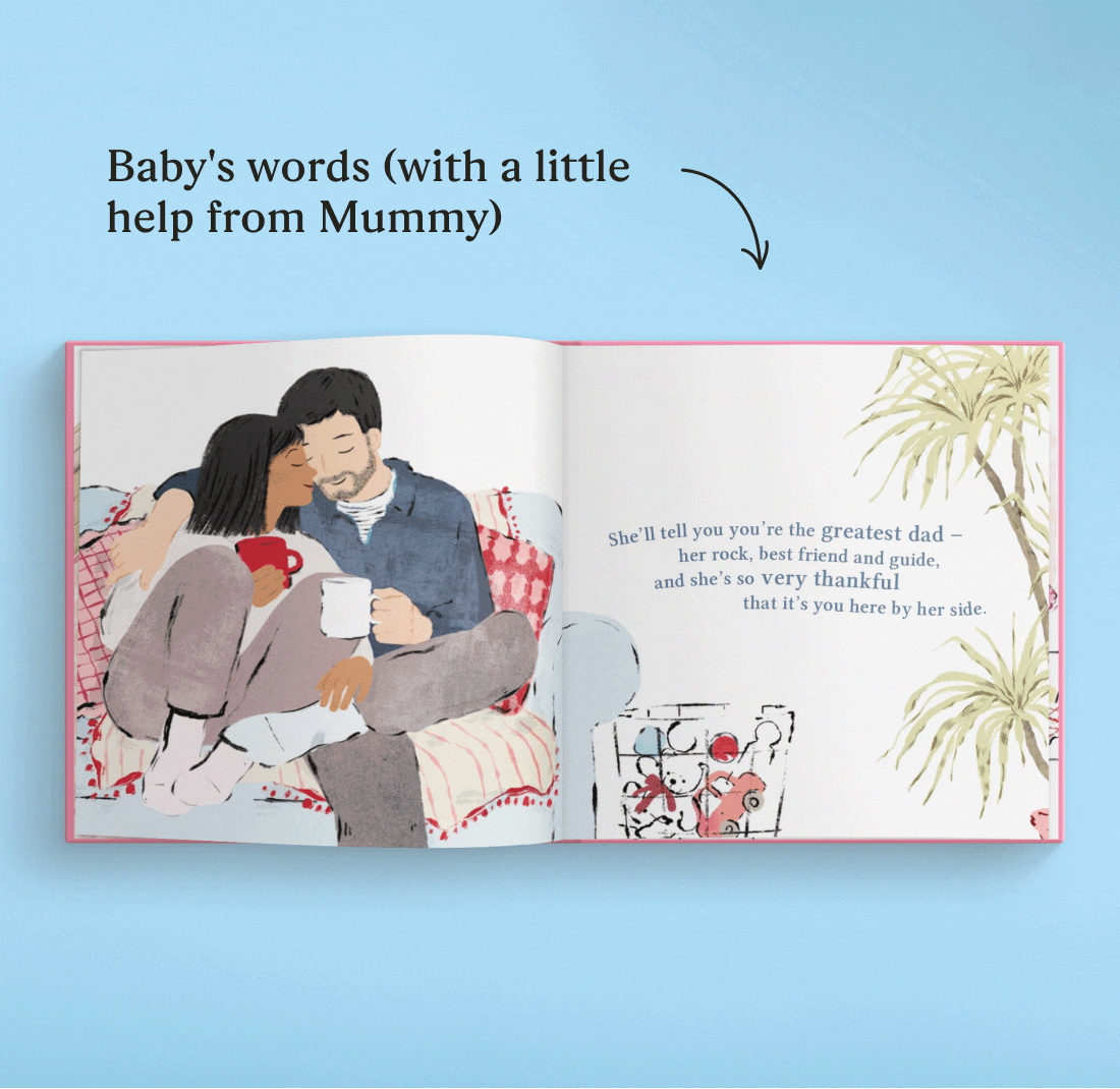 GIF showing the personalised pages of the book
