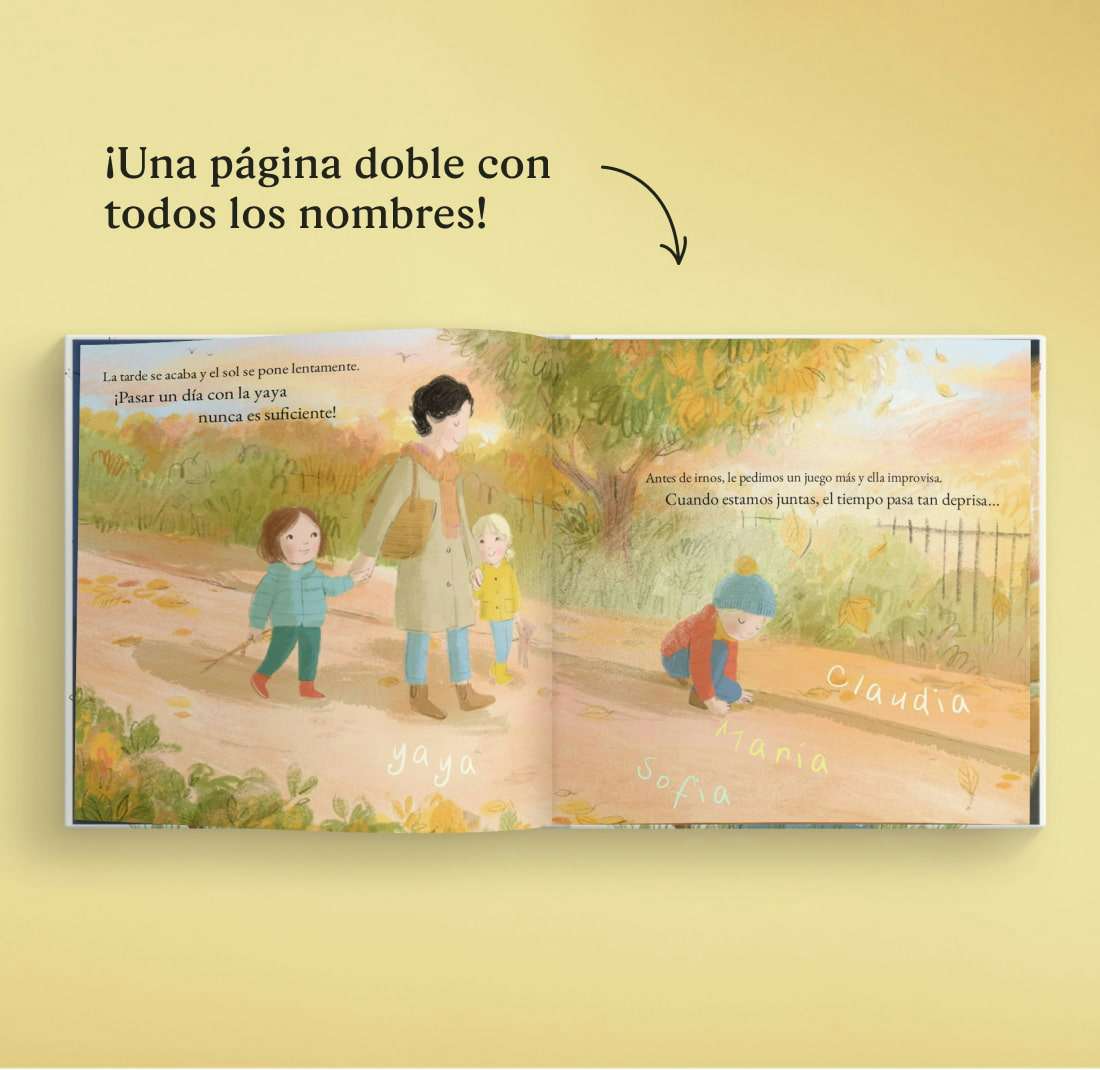 Una página de un libro personalizado