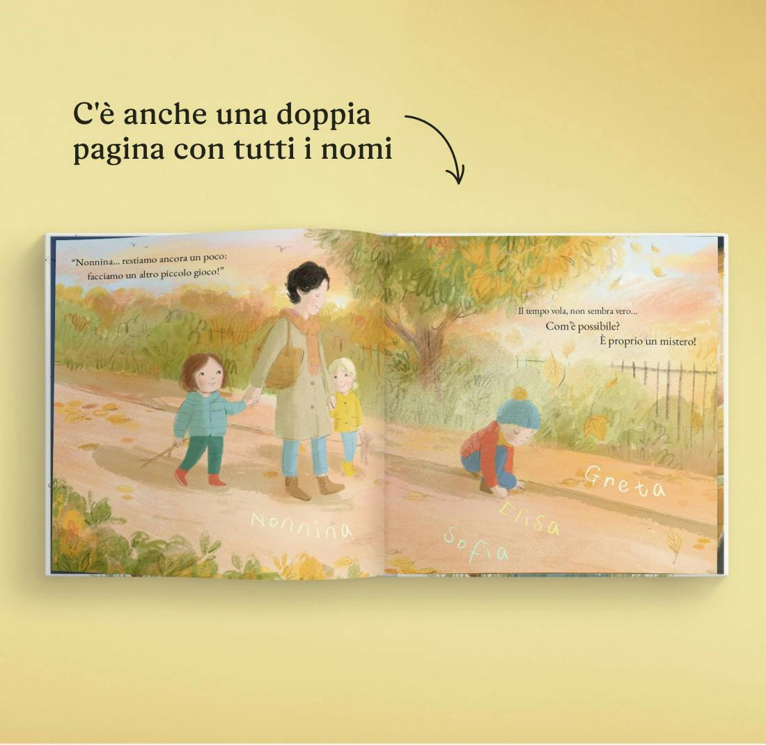 Una pagina interna di un libro personalizzato