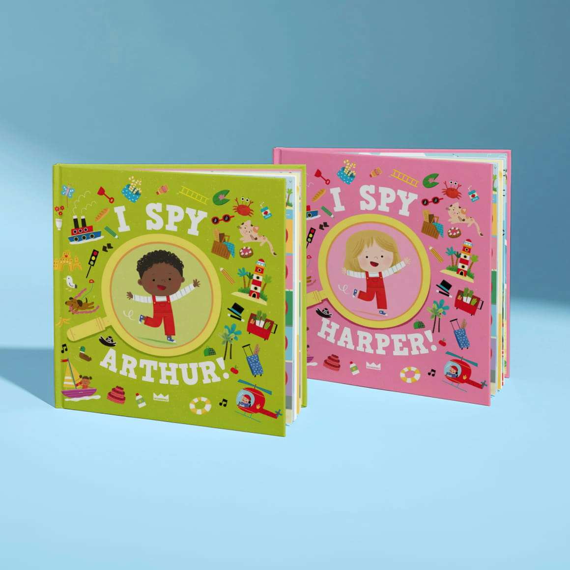 Two personalised book covers