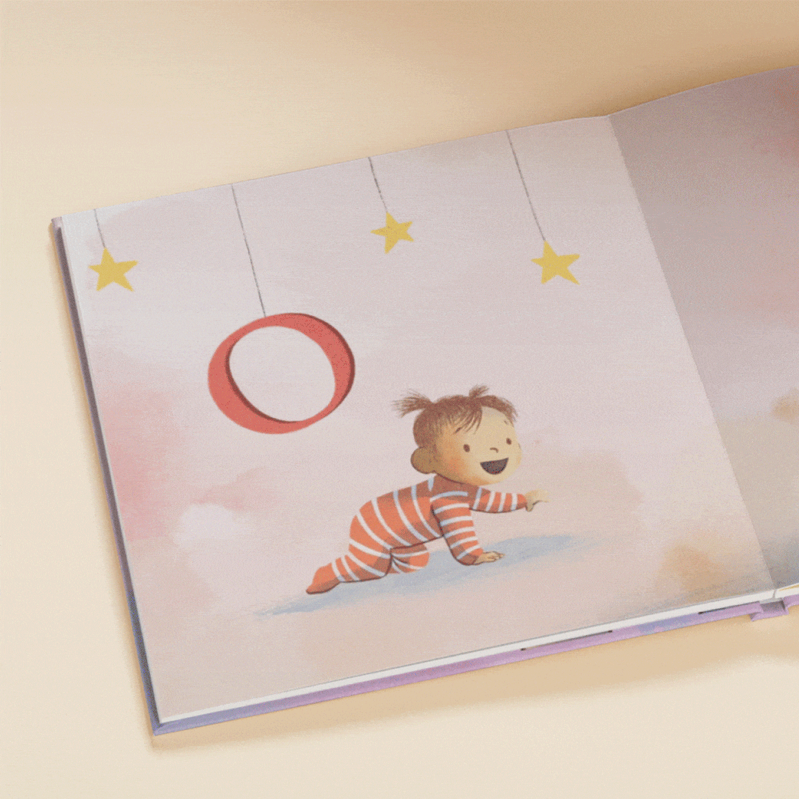 GIF showing the personalised pages of the book