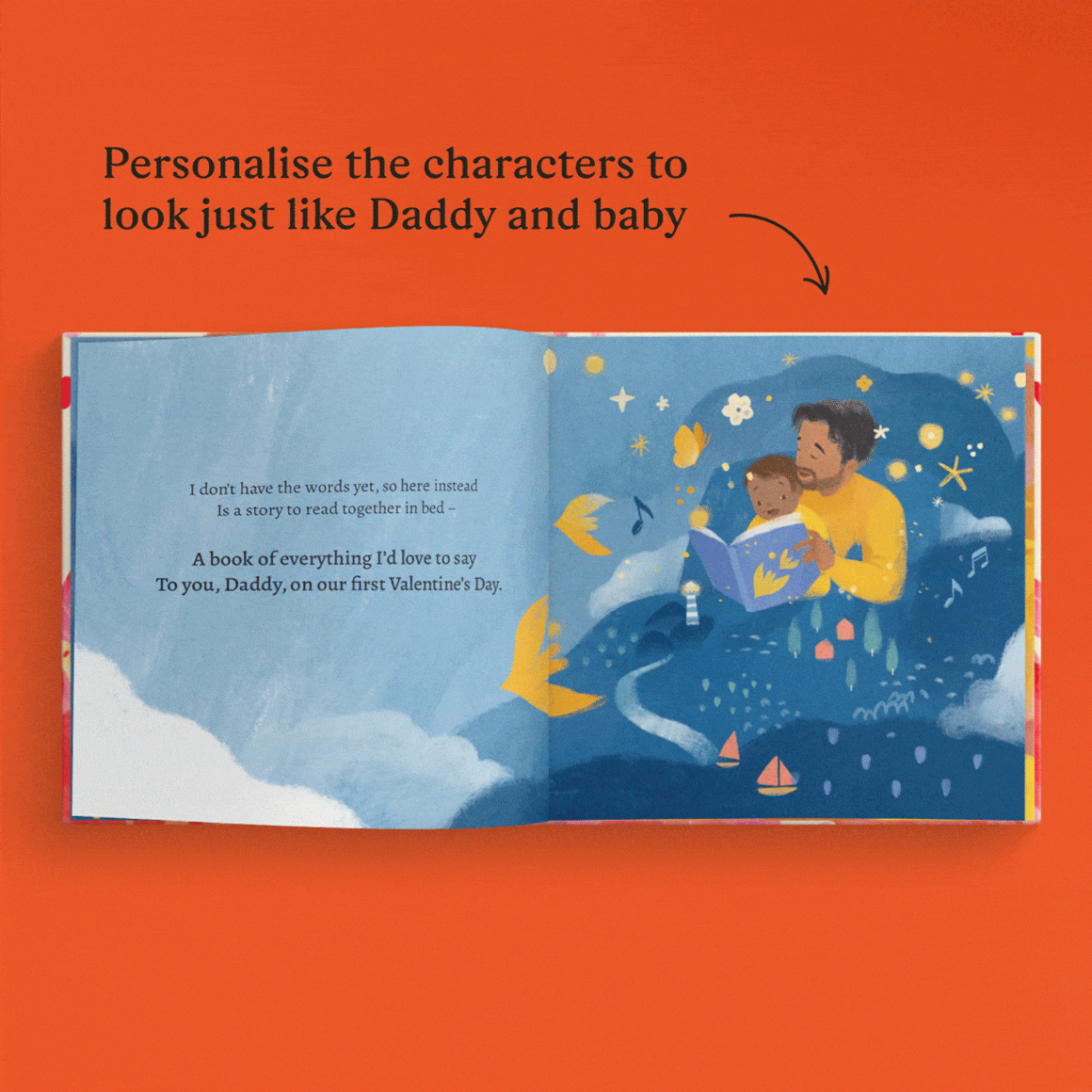 GIF showing the personalised pages of the book