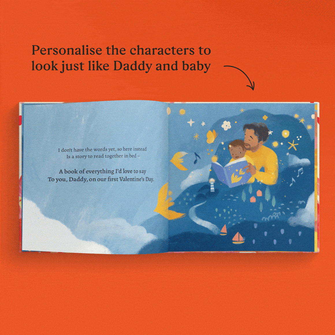 GIF showing the personalised pages of the book