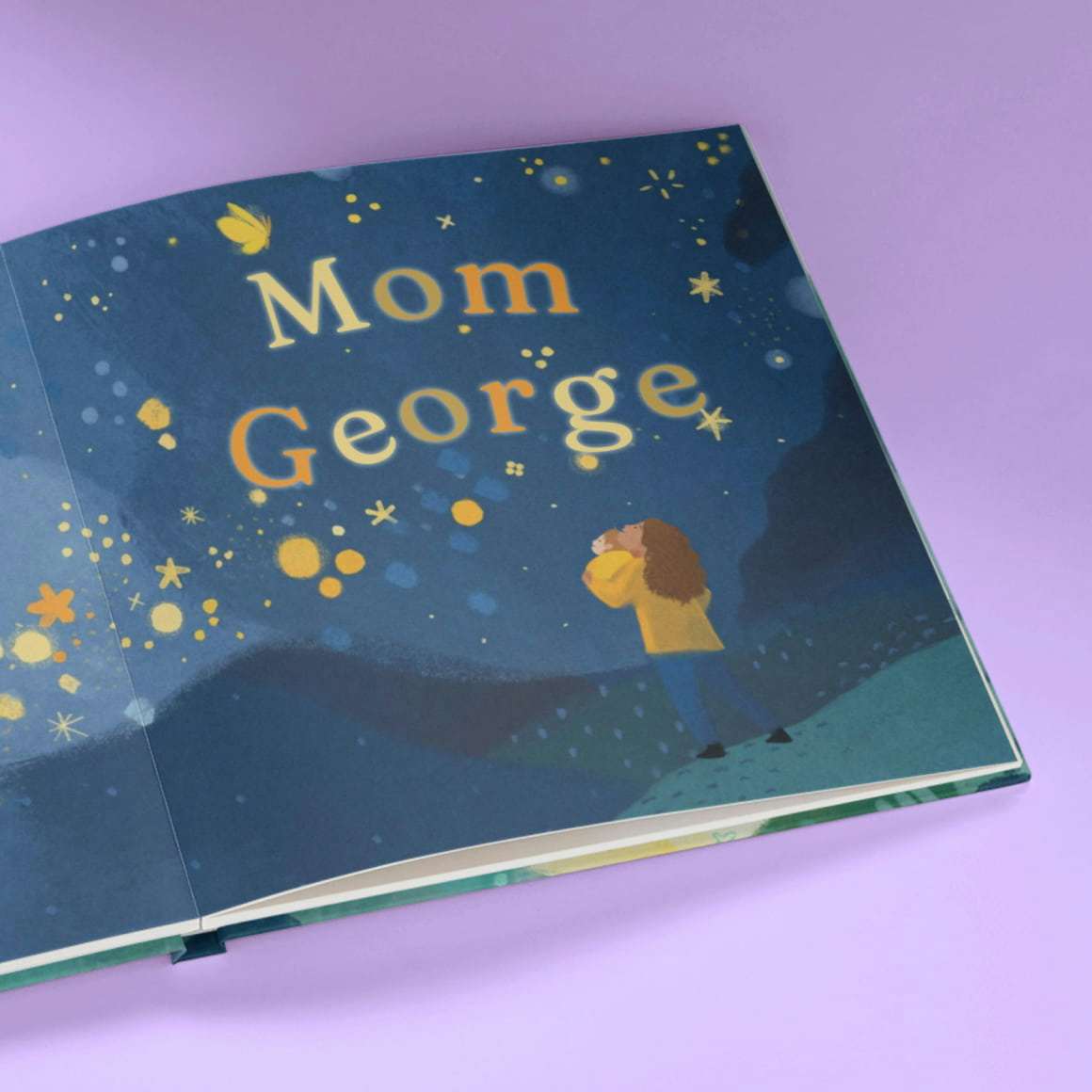 spread of the book saying Mom and George