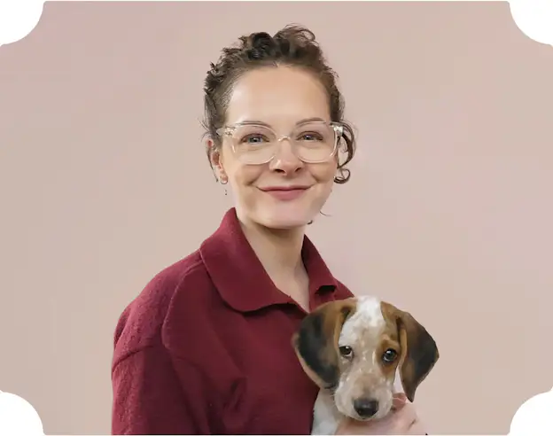illustrator Jenny Wren and her dog