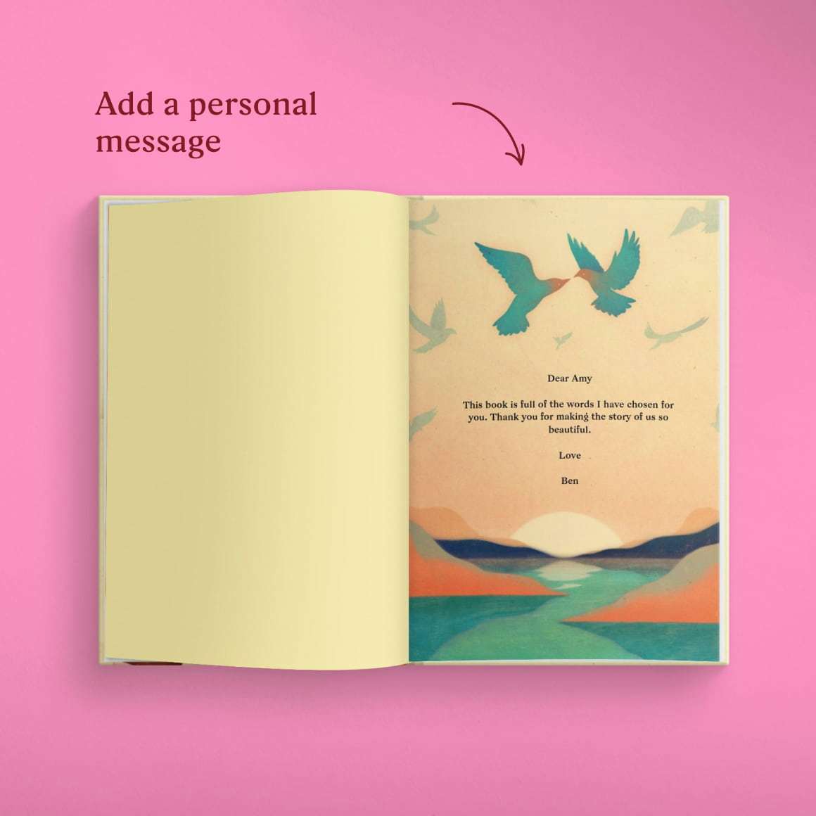 A page inside the personalised book