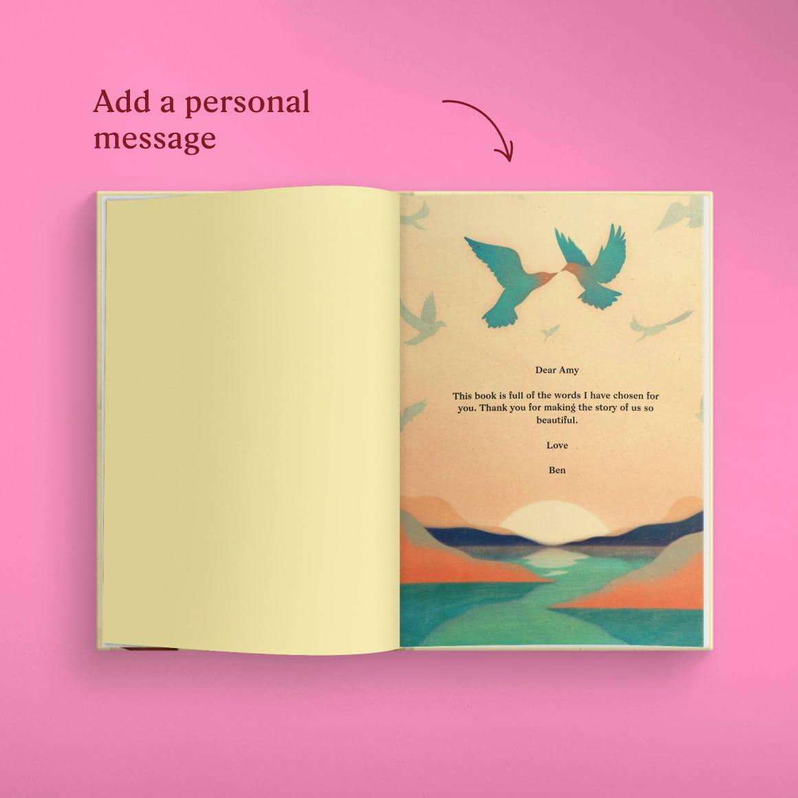 A page inside the personalised book
