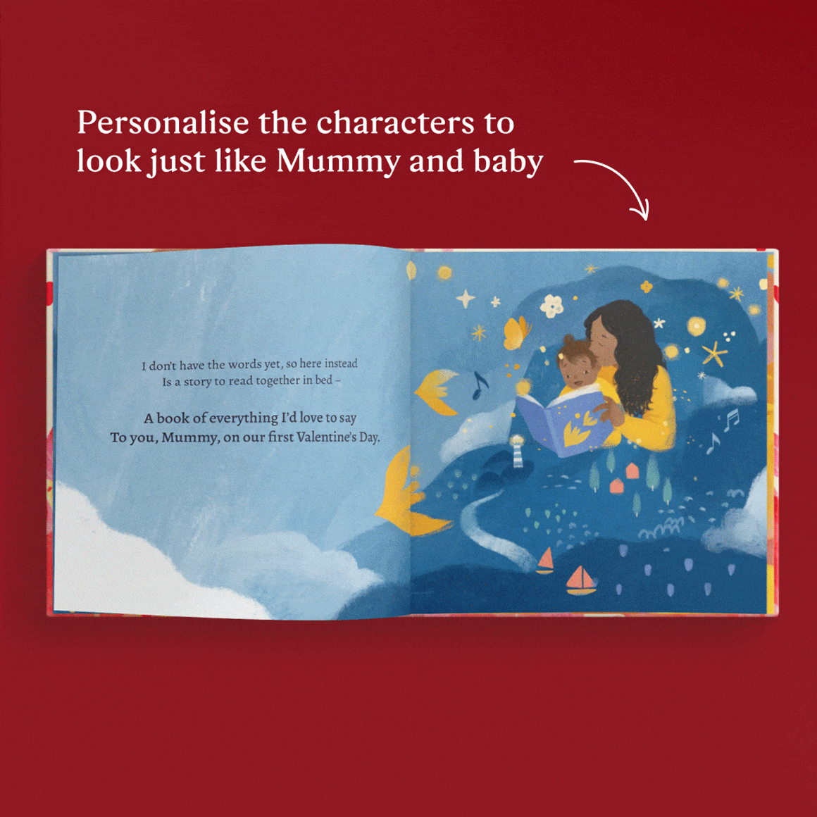 GIF showing the personalised pages of the book