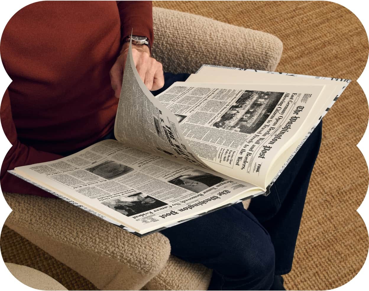 An adult reading their personalised book