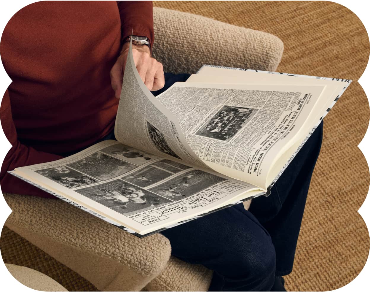 An adult reading their personalised book