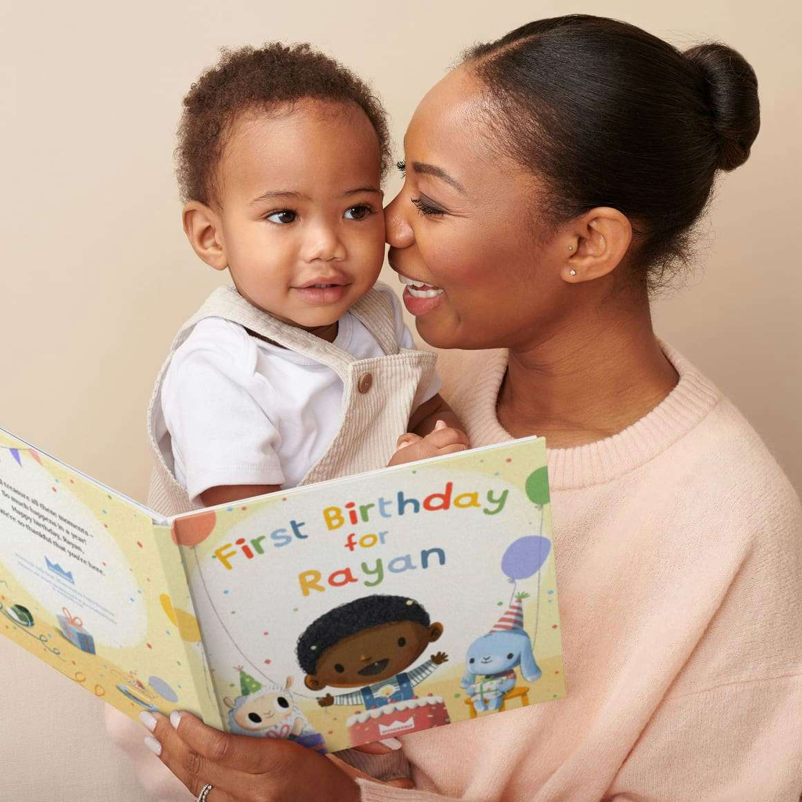 A child and mother reading the personalised book