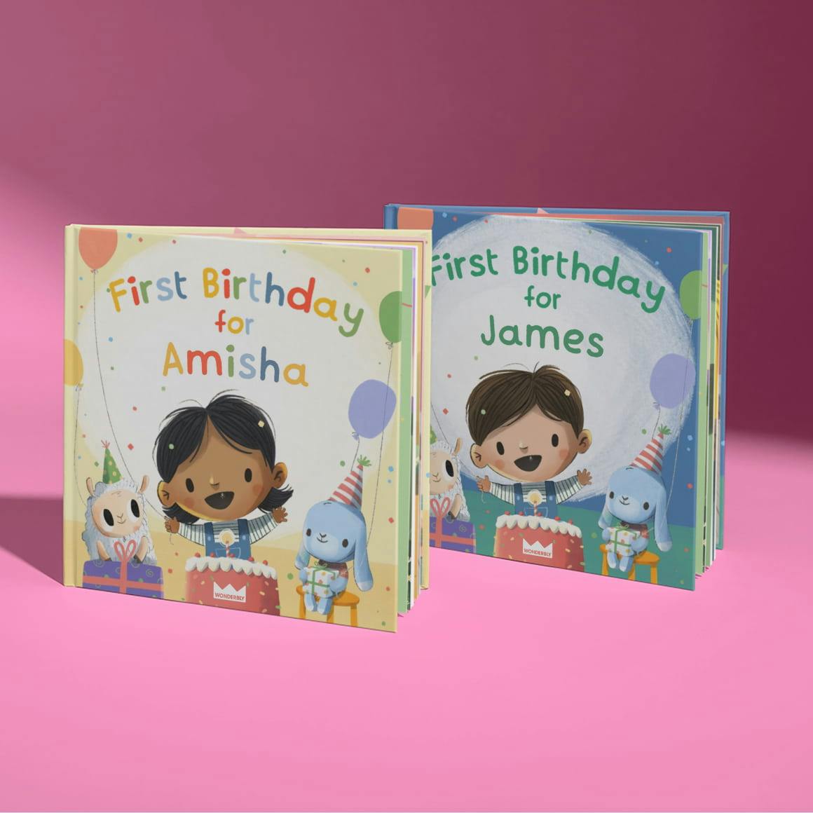 Two personalised book covers