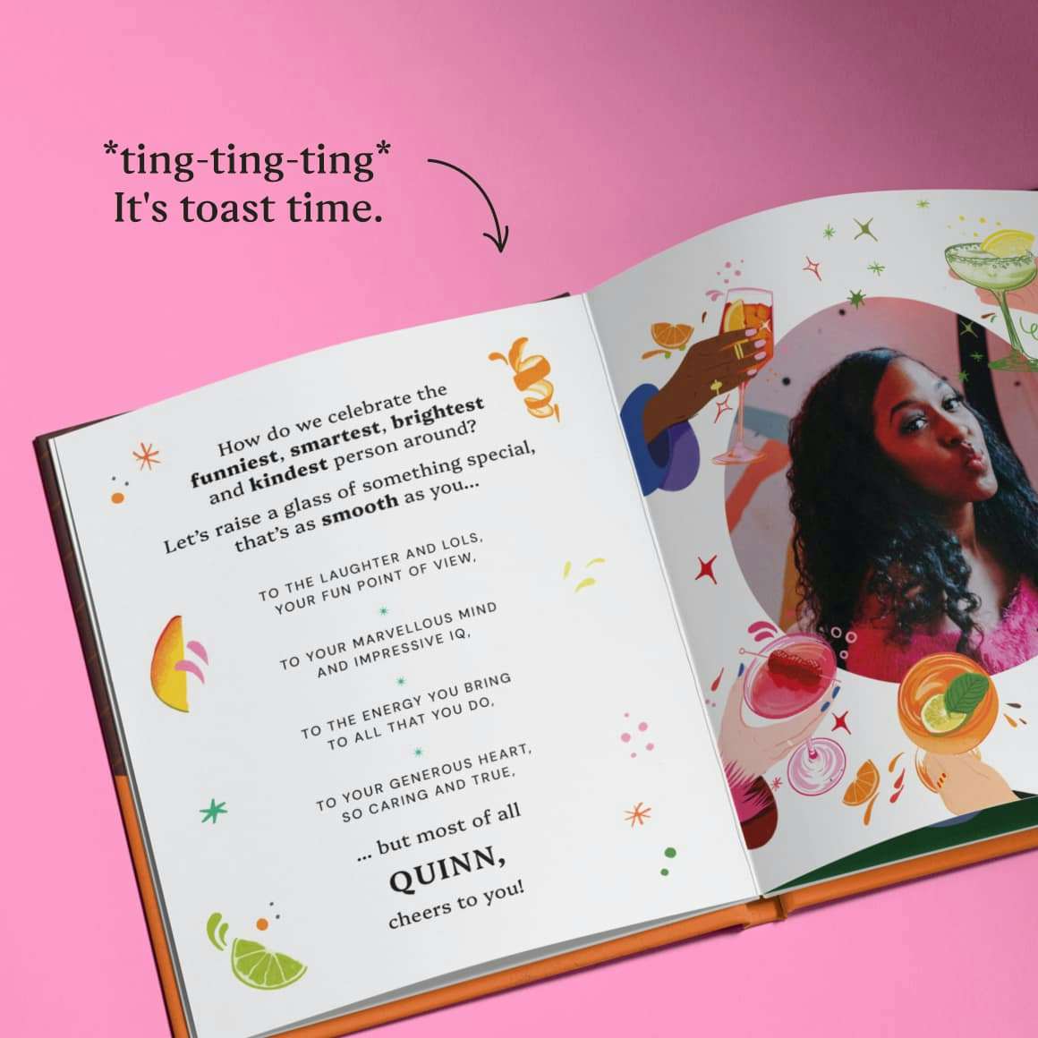 A page inside the personalised book