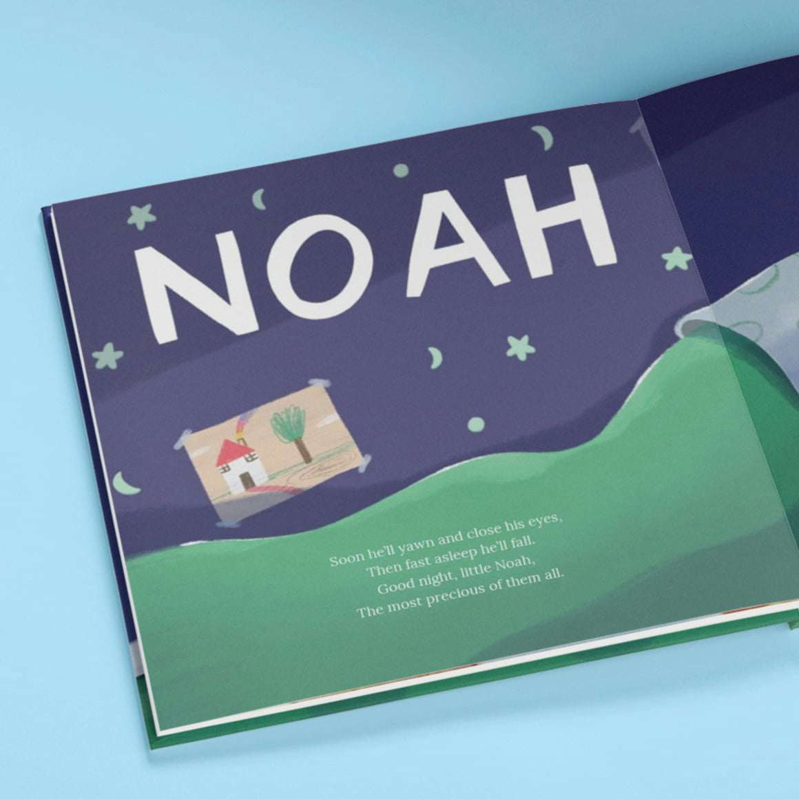 spread of book with name