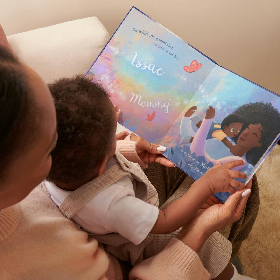 mom and baby reading