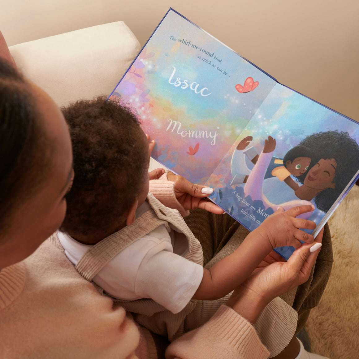 mom and baby reading