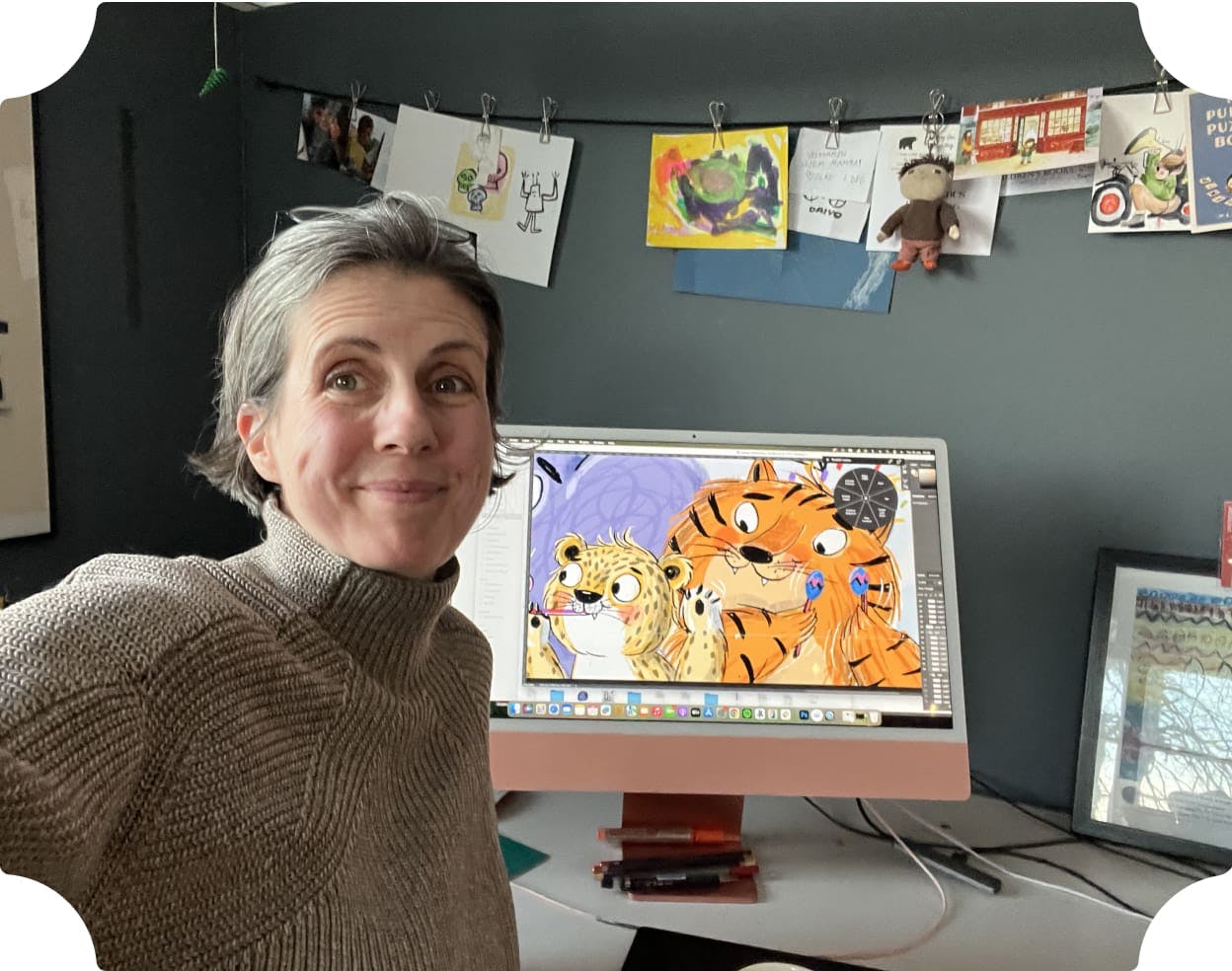 Four personalised book covers