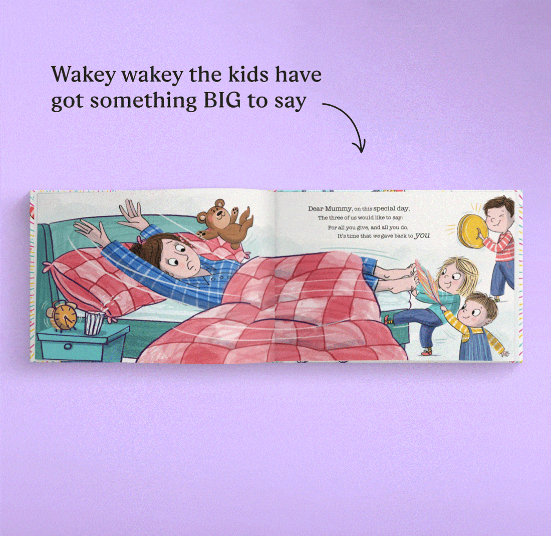 GIF showing the personalised pages of the book