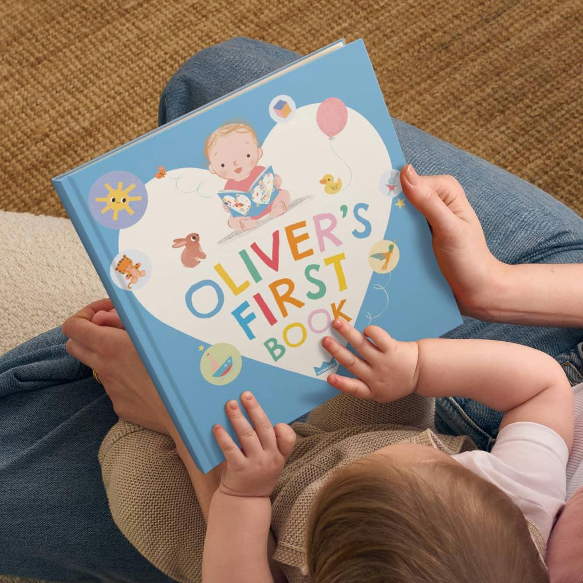 A child and mother reading the personalised book