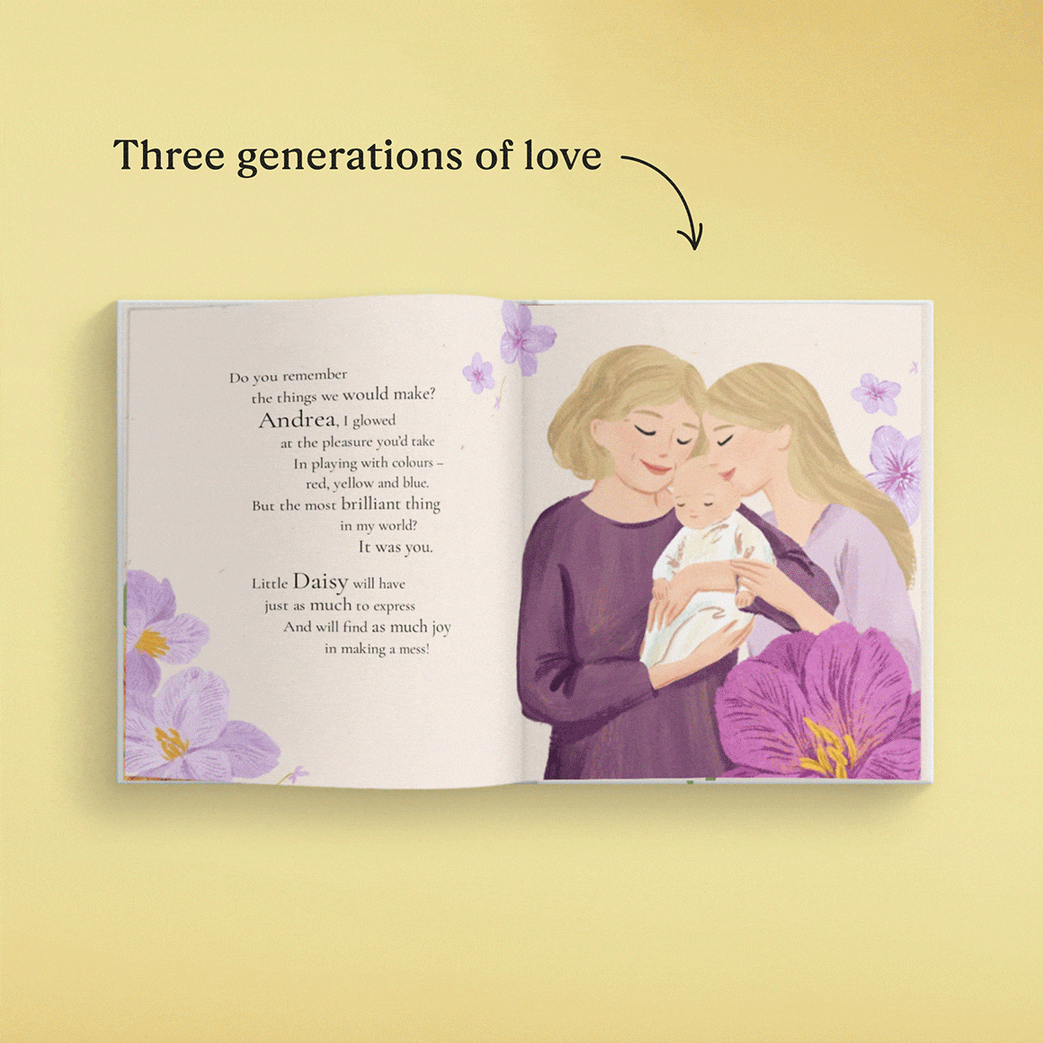 GIF showing personalised pages of the boo