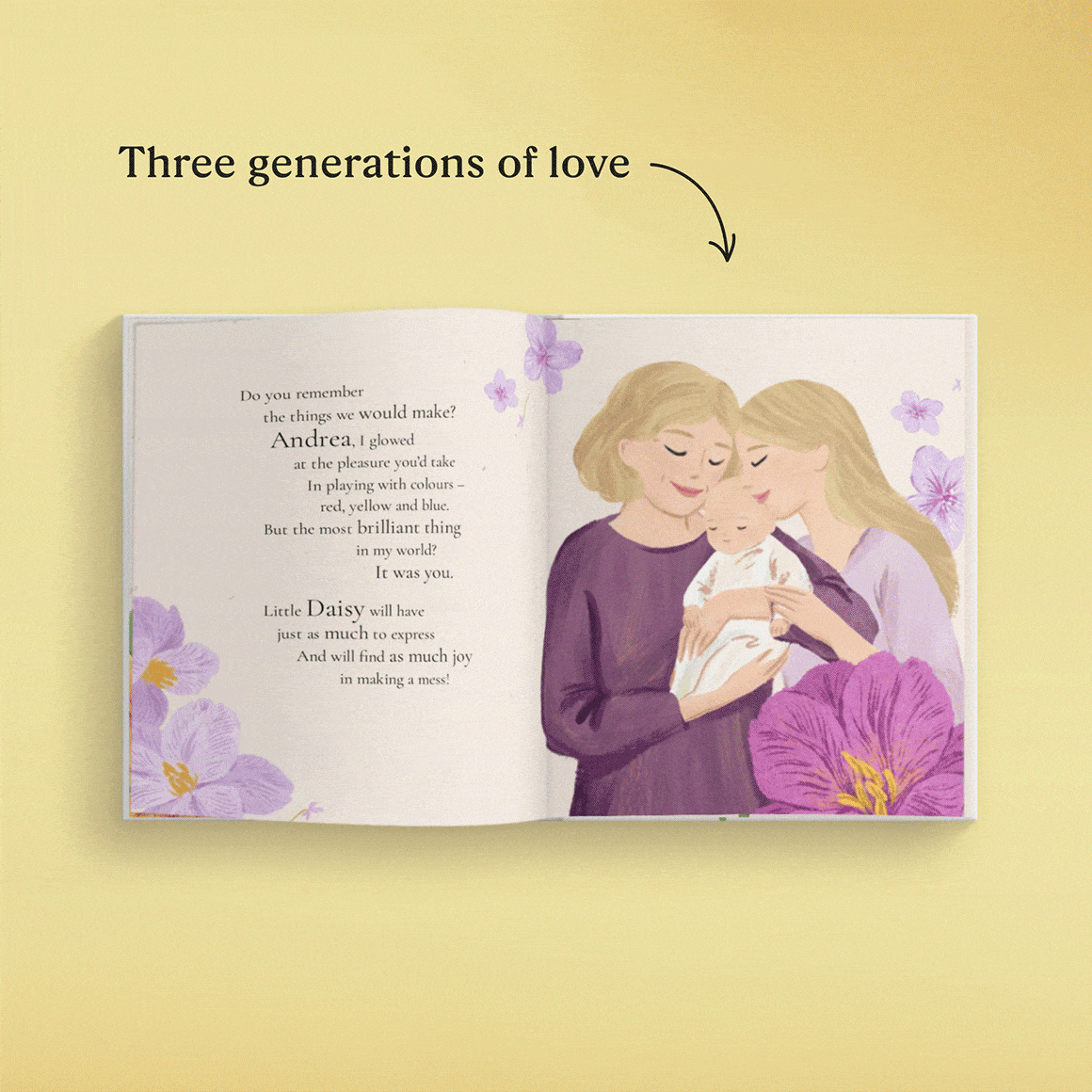 GIF showing personalised pages of the boo