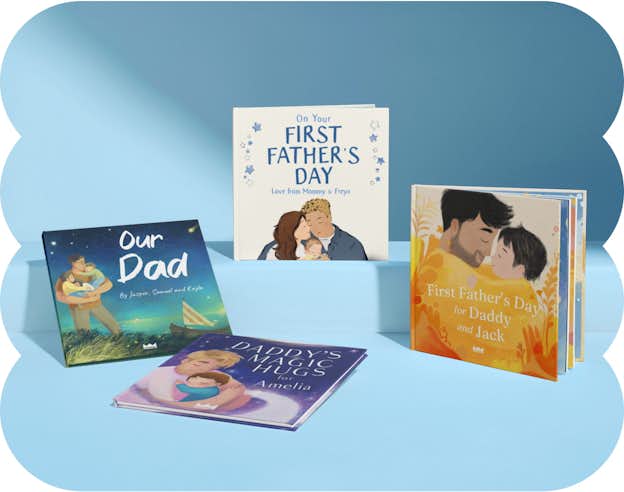 Four personalised book covers