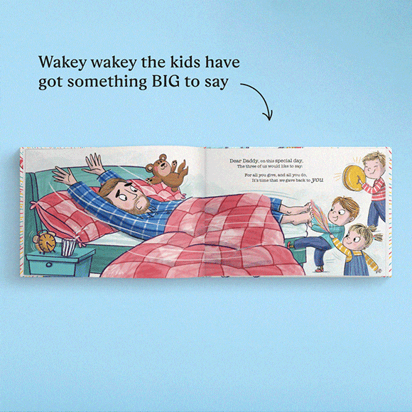 GIF showing the personalised pages of the book
