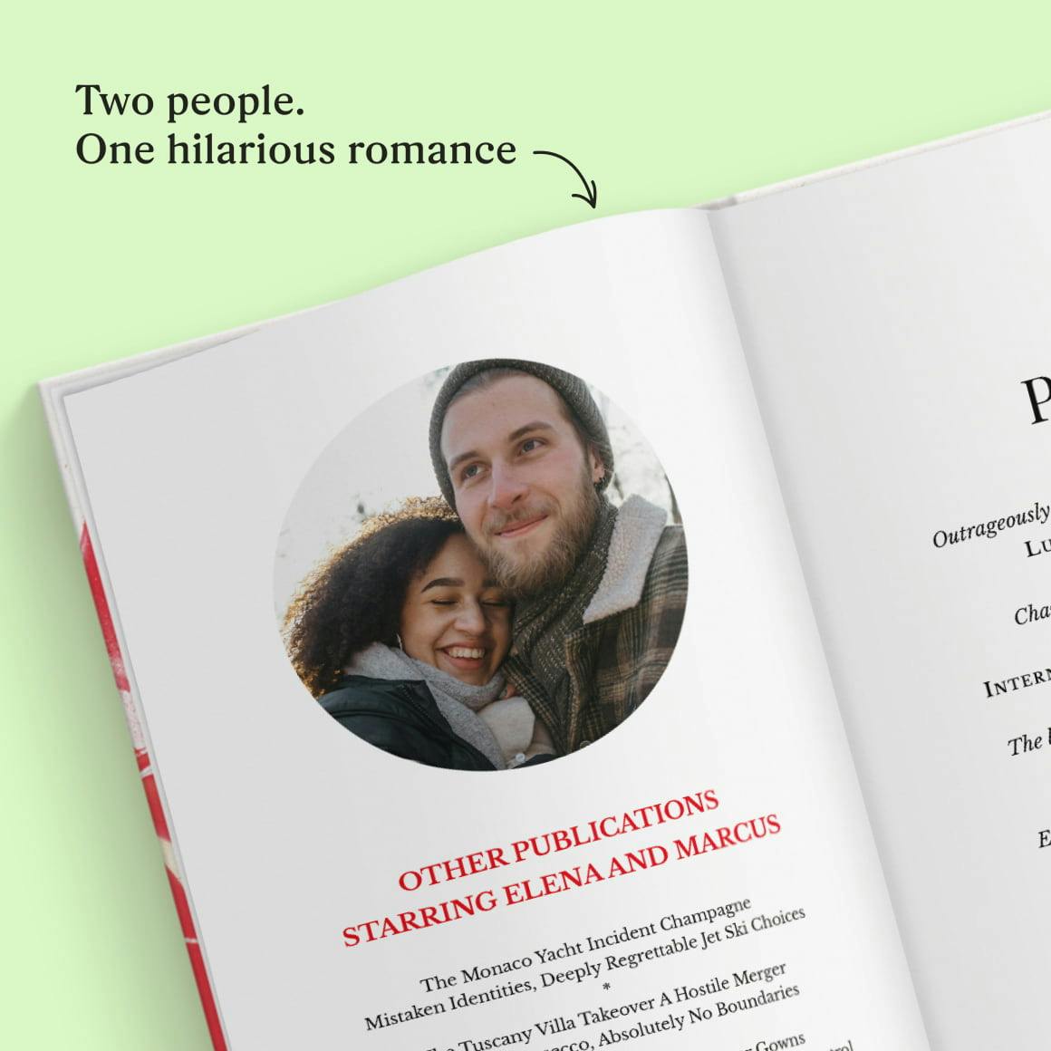 Page inside the personalised book