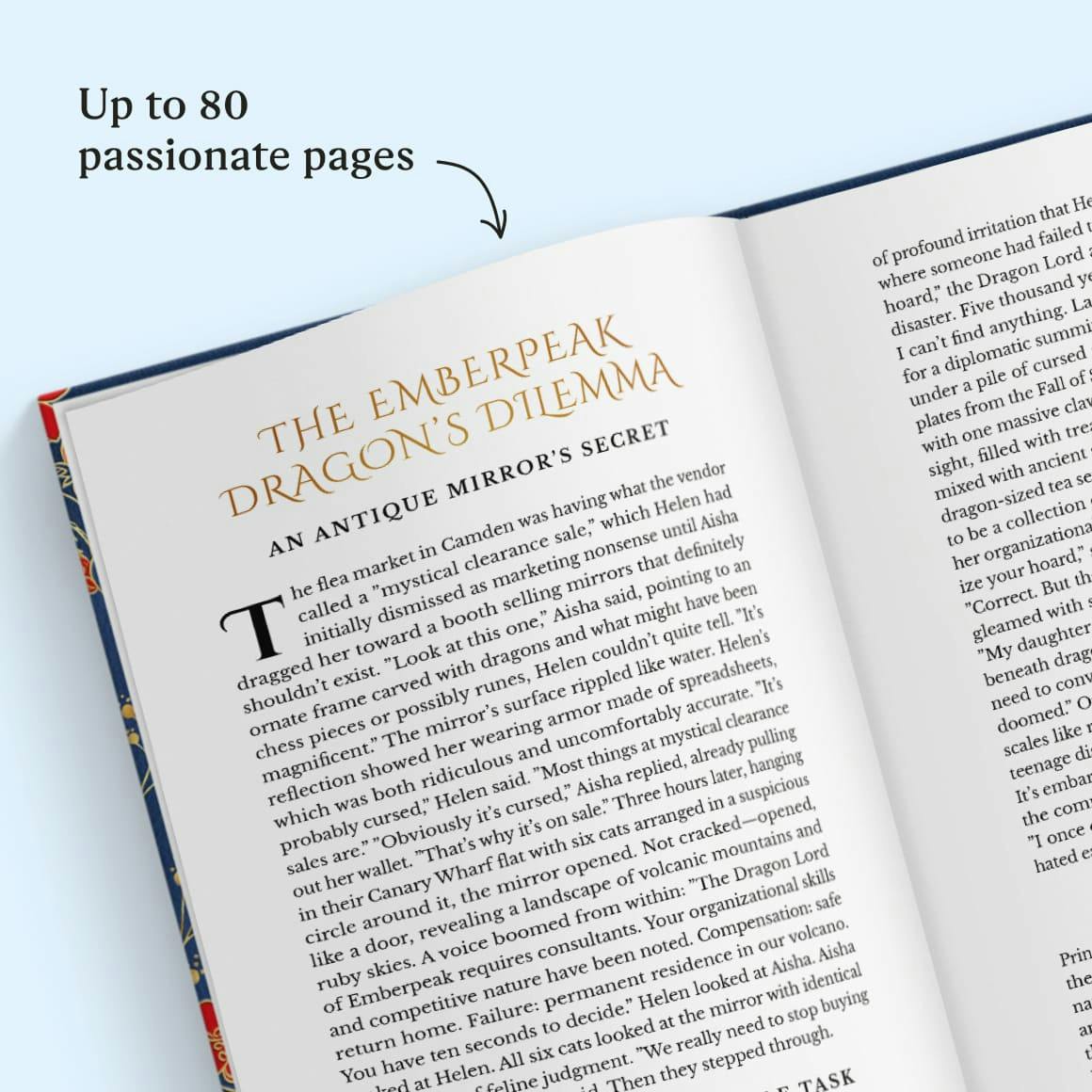 Page inside the personalised book