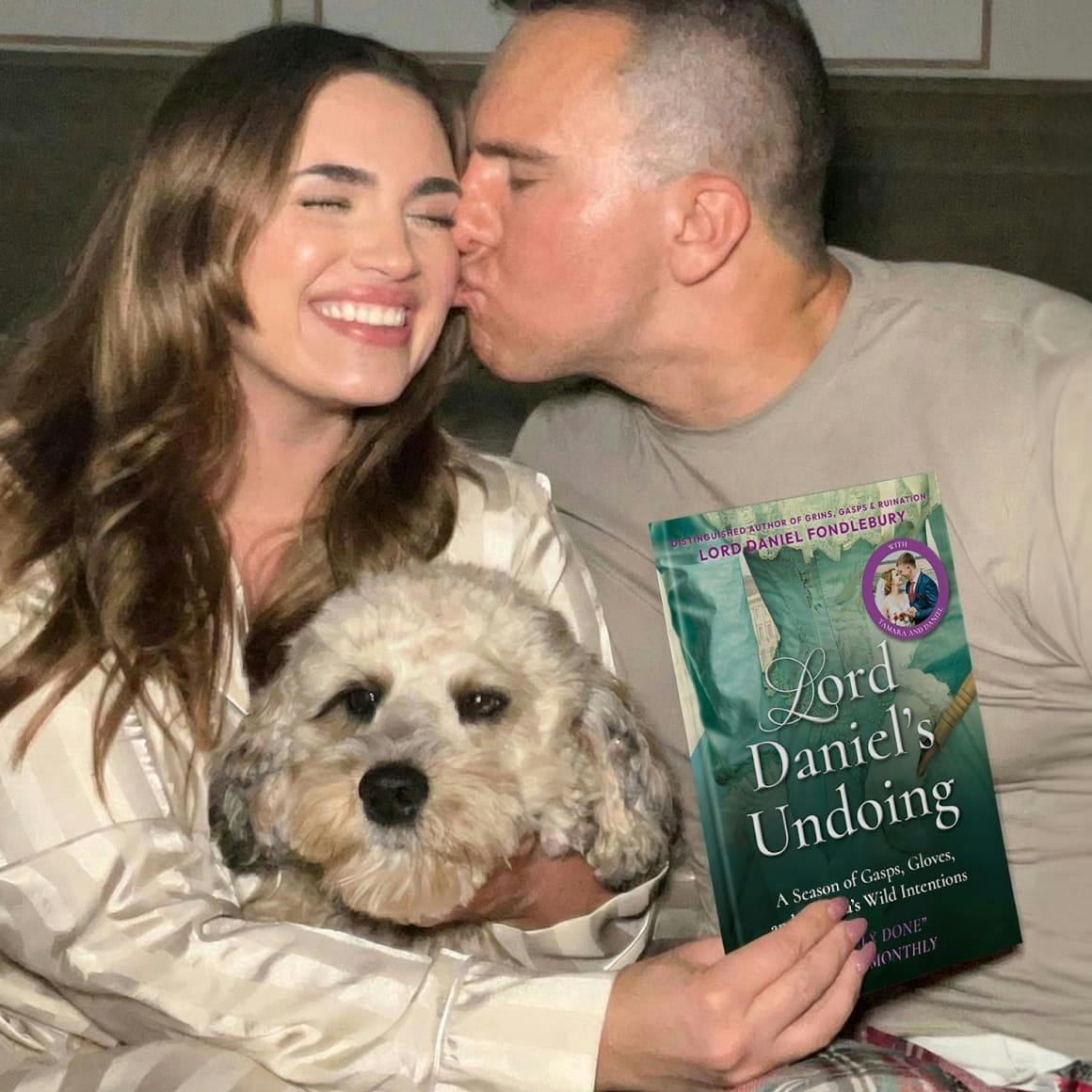A couple reading their personalised book
