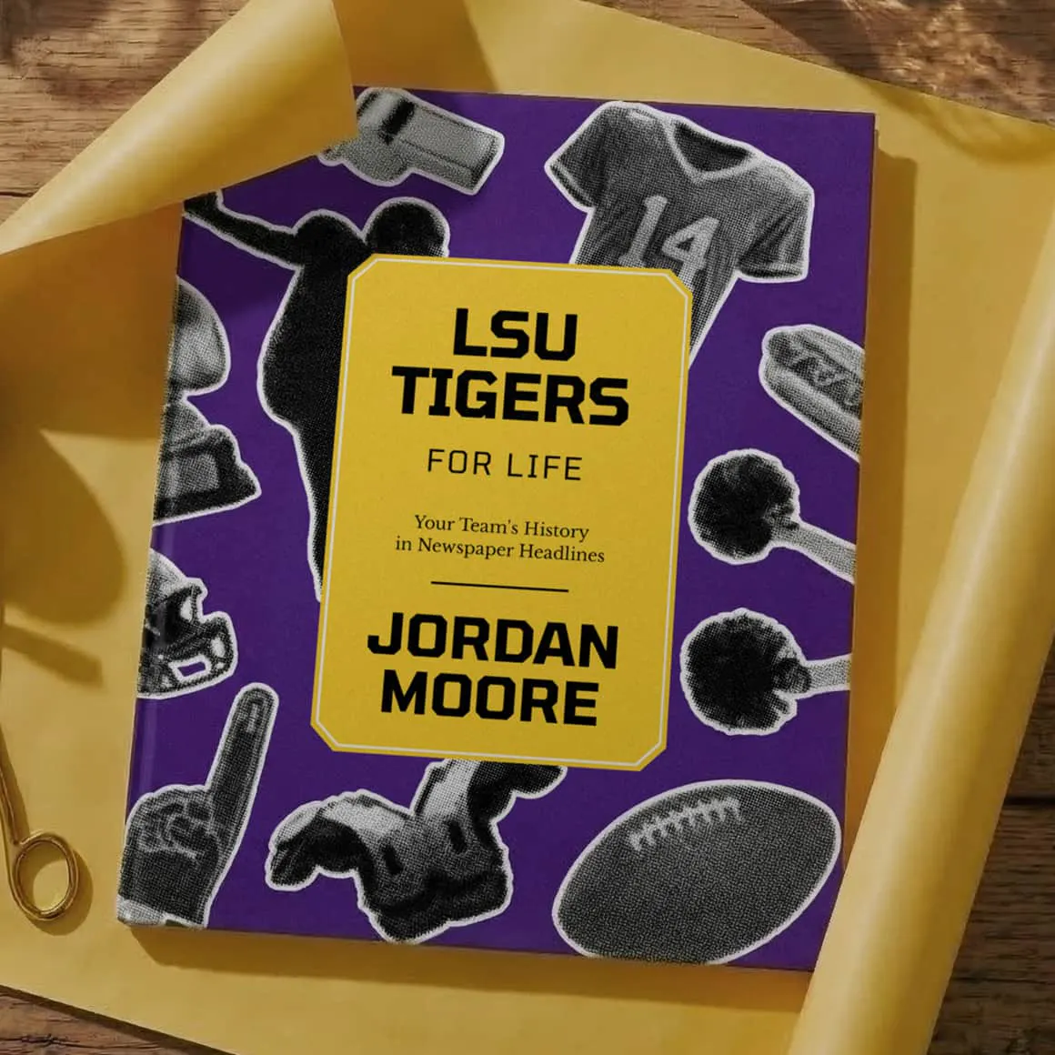 Hands wrapping the personalised book