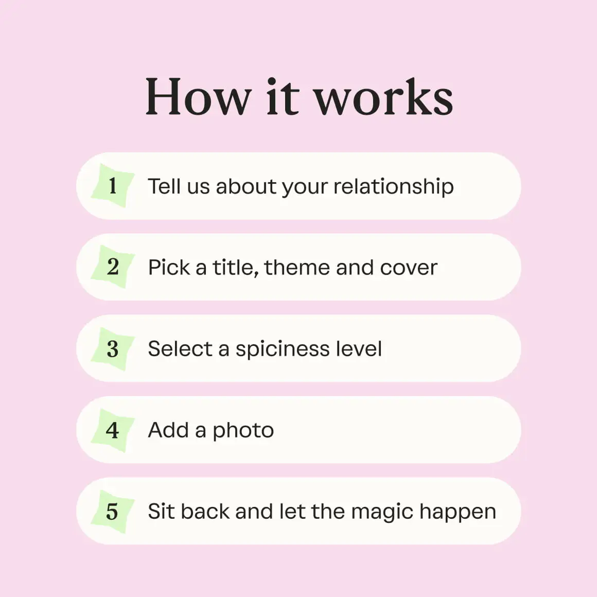 how to personalise the book in a list